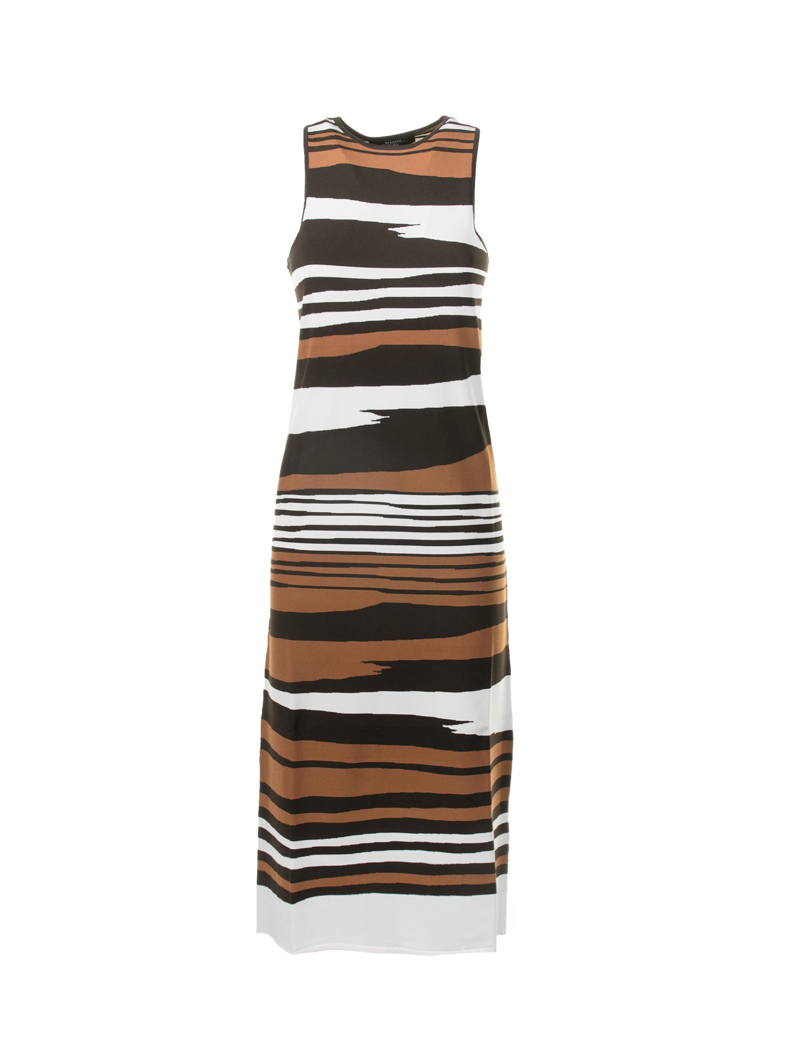 Striped Crewneck Sleeveless Dress