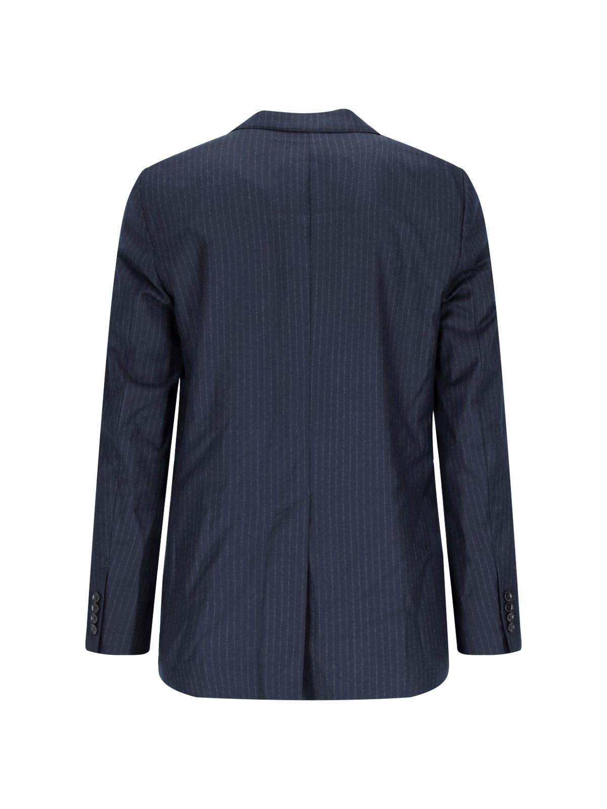 Shop Ami Alexandre Mattiussi Single-breasted Blazer In Night Blue/ivory