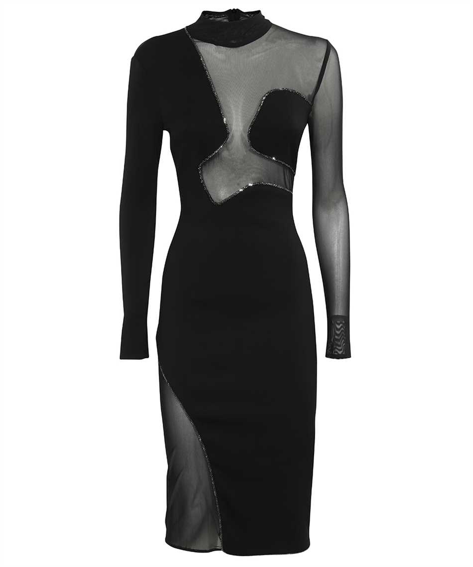 John Richmond Mesh-insert Embellished Party Dress In Black