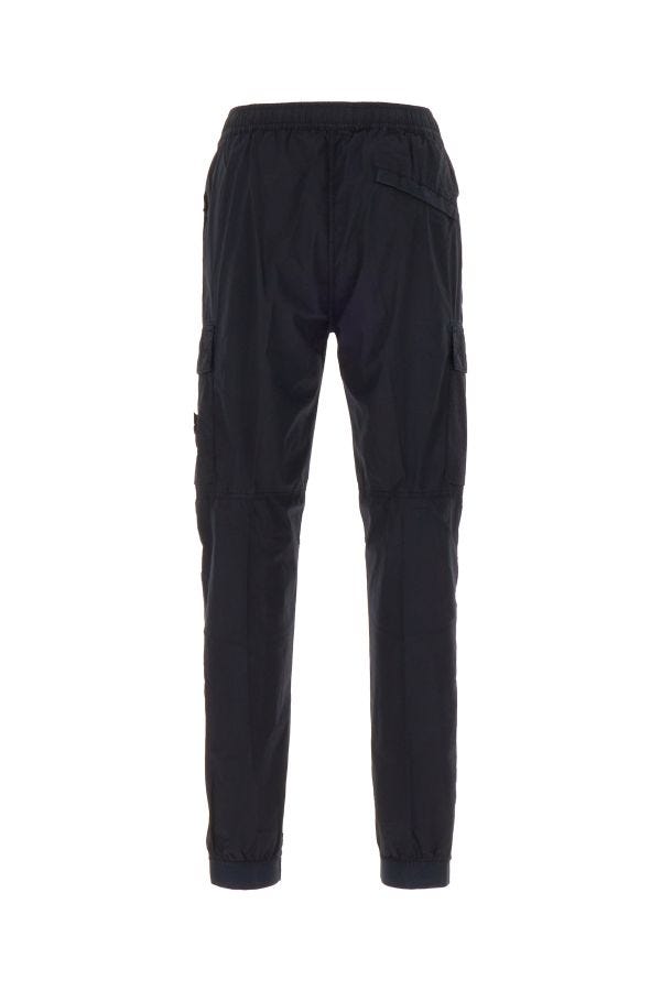 Shop Stone Island Cargo Trousers In Stretch Cotton Canvas 31303 In Navy Blue