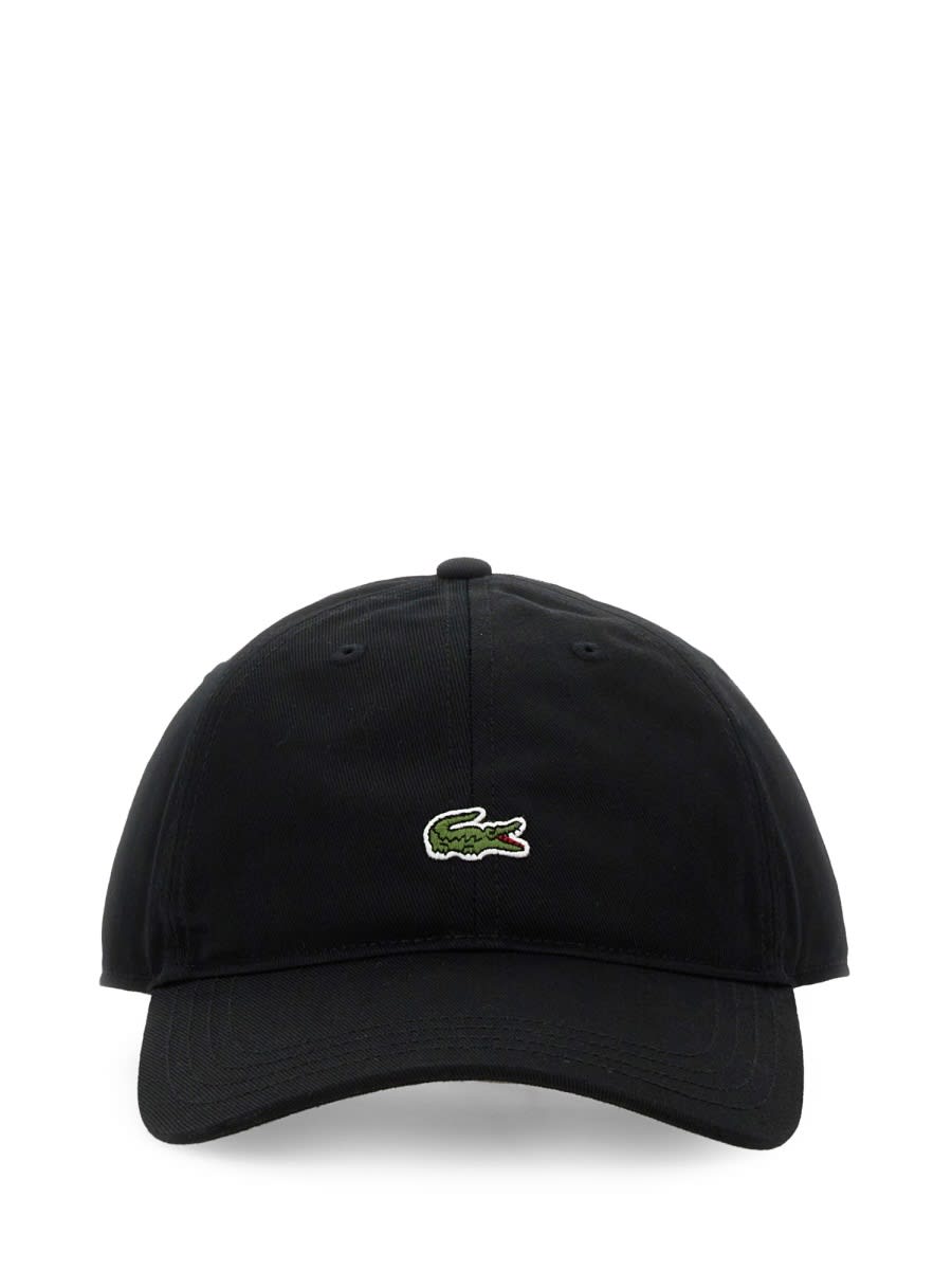 Shop Lacoste Baseball Hat With Logo In Black