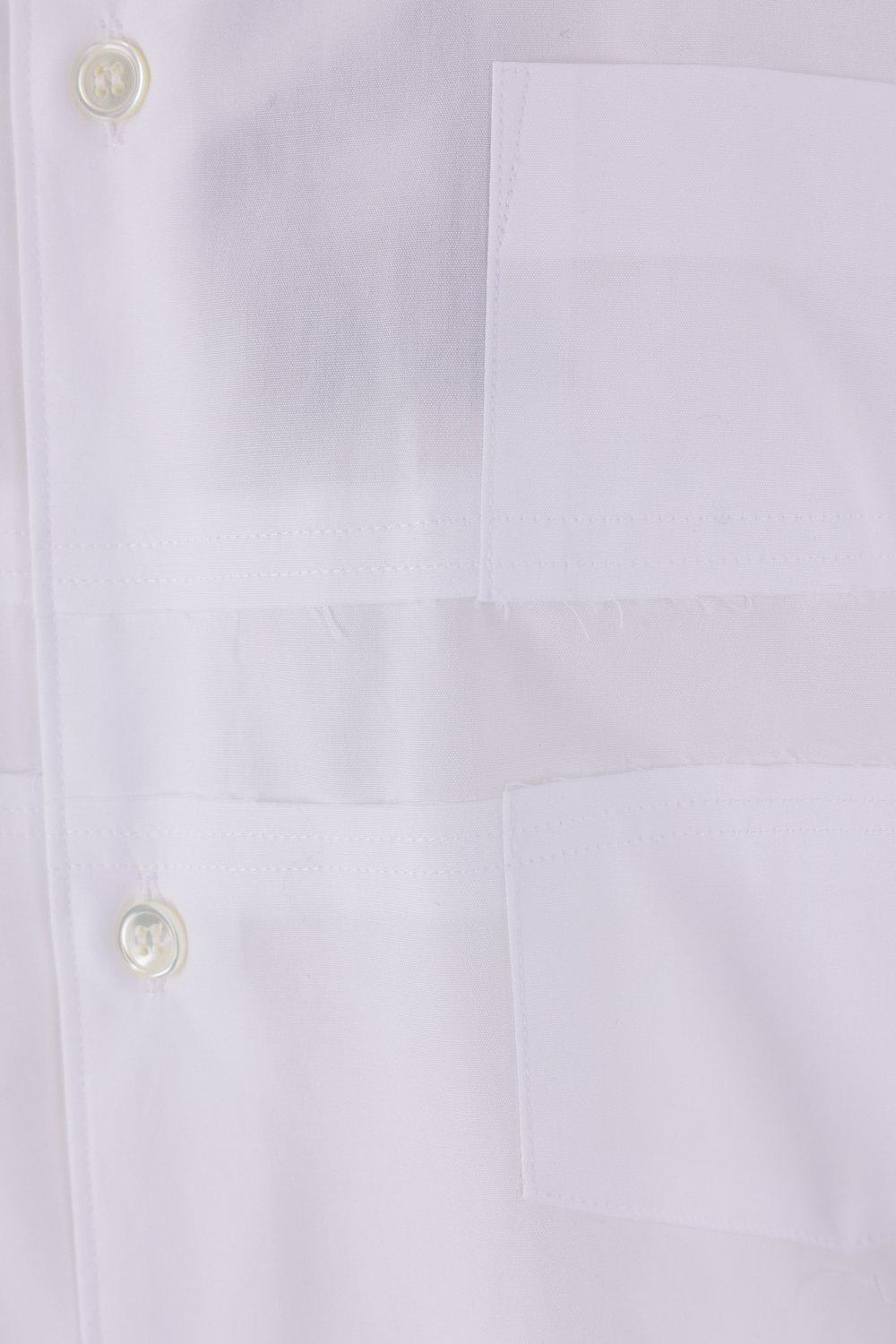 Comme Des Garçons Cut-out Curved Hem Shirt In White