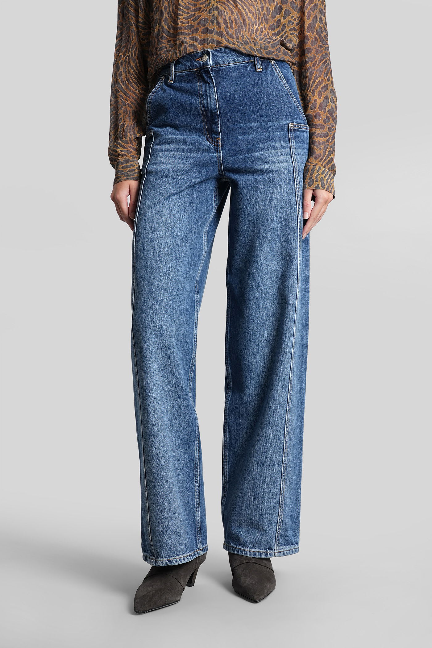 Iro Eimeo Jeans In Blue Cotton In Blue