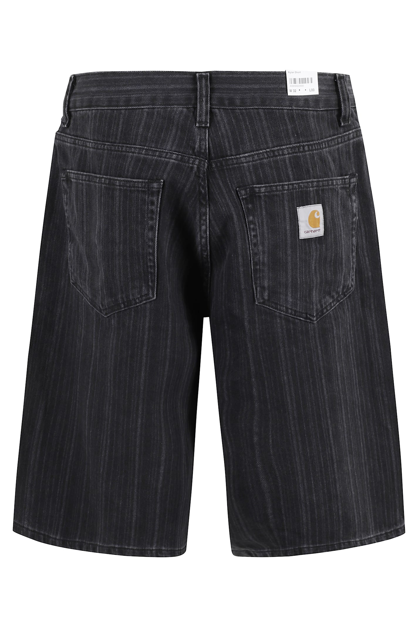 Carhartt Work In Progress Rylan Loose Fit Stripe Cotton Denim Shorts In Black