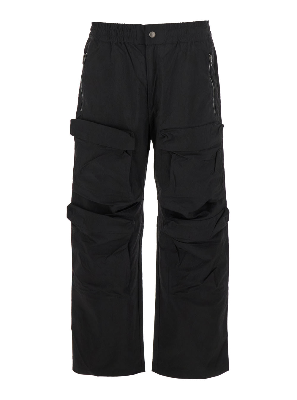 danzel Black Pants With Elastic Waist In Tech Fabric Man