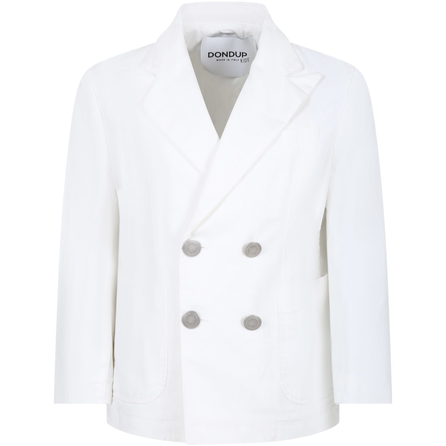 Shop Dondup White Jacket For Boy With Logo