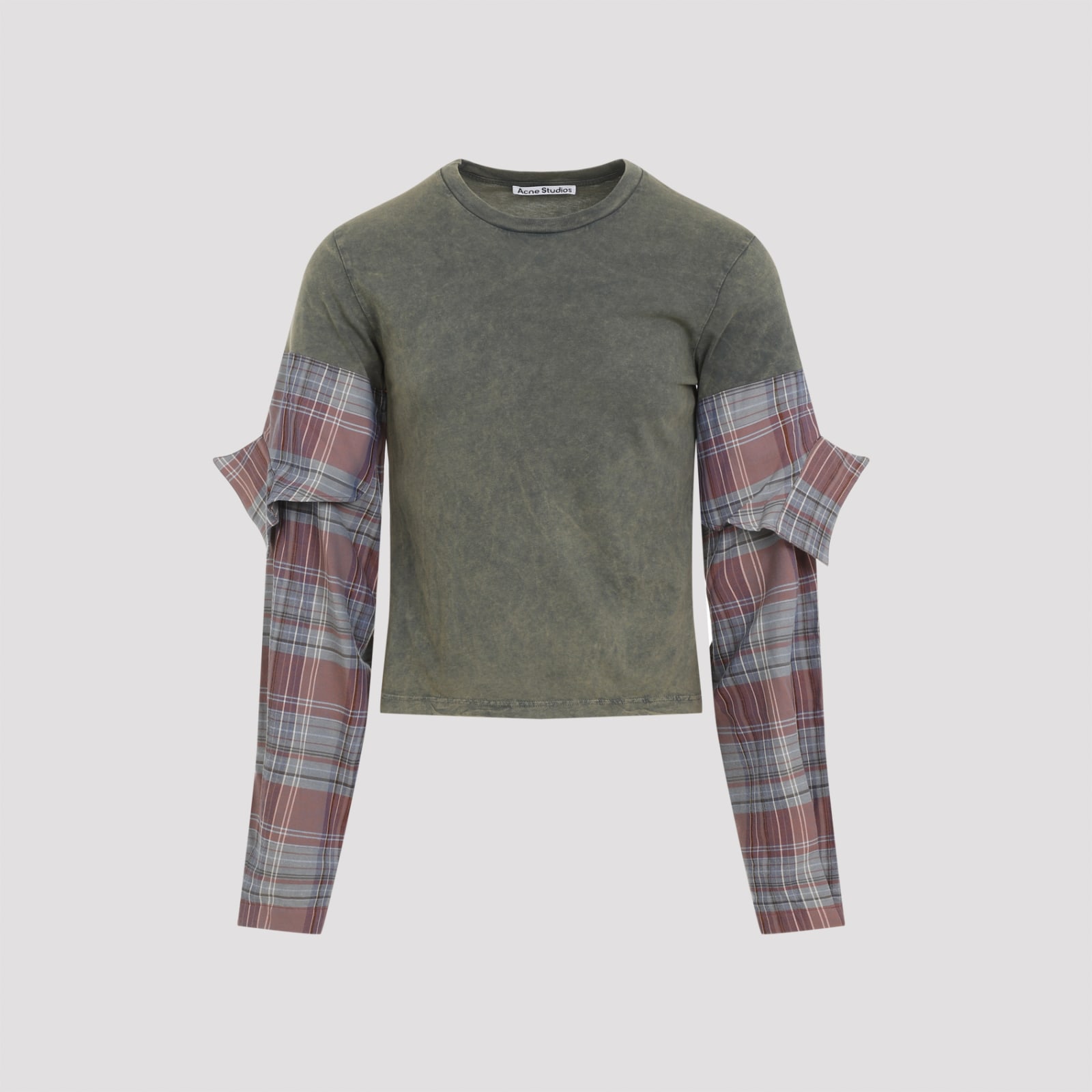 T-shirt Constructed Flannel Sleeves