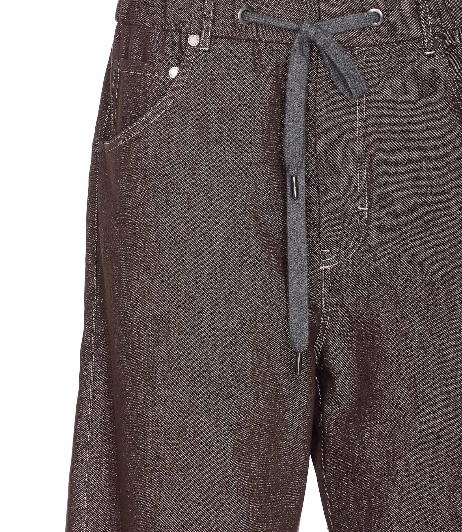Brunello Cucinelli Trousers Wide Leg Drawstring Waist In Brown