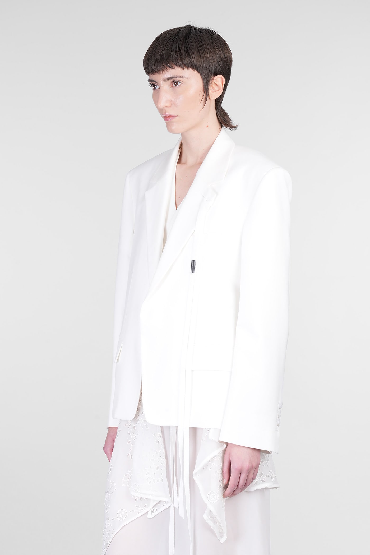 Ann Demeulemeester Susa Blazer In White Viscose