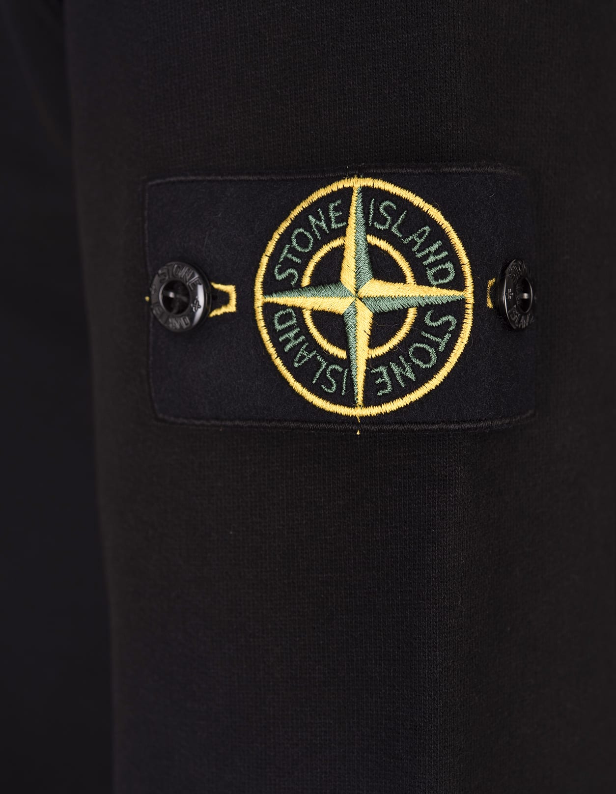 Shop Stone Island Crew-neck Sweatshirt In Black Gauzed Cotton