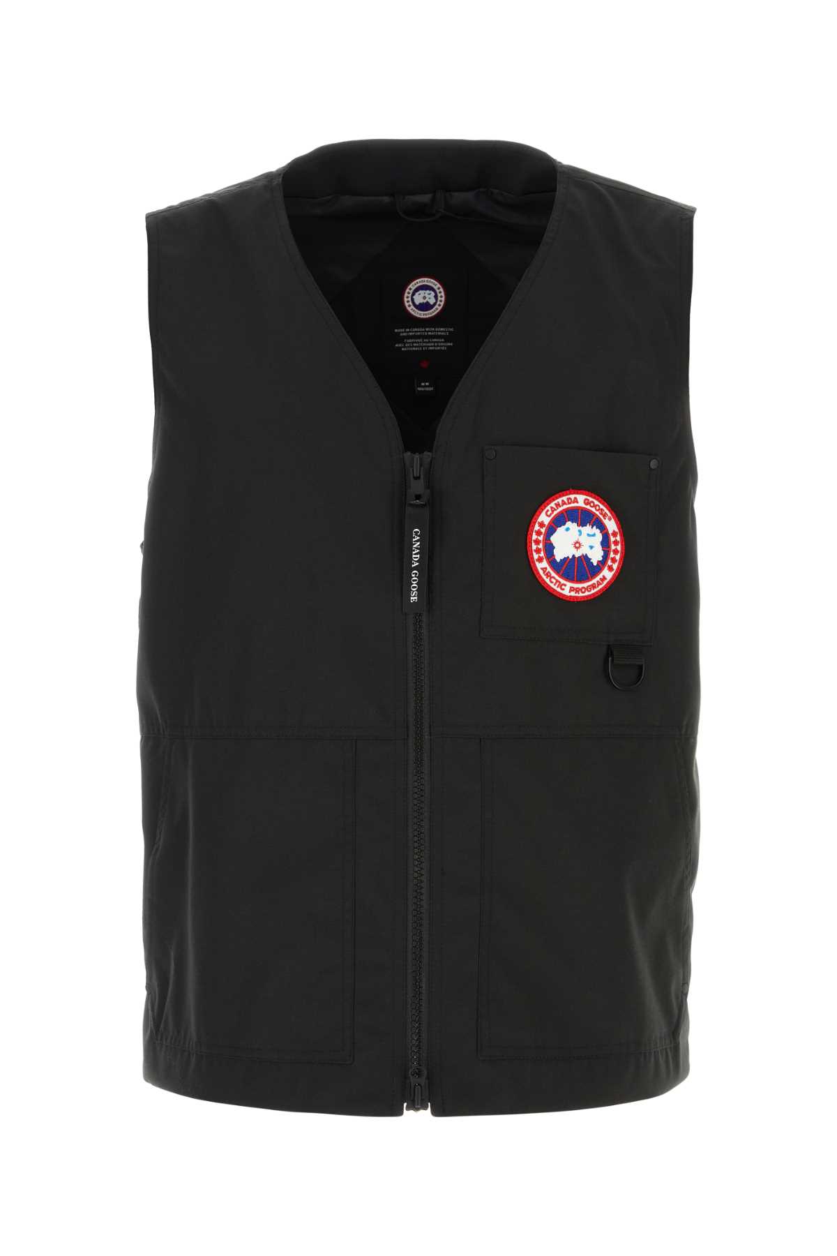 Shop Canada Goose Black Polyester Blend Canmore Sleeveless Jacket