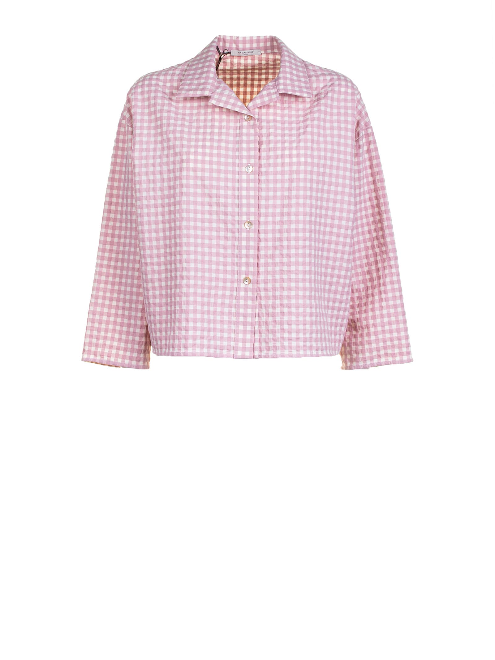 White And Pink Checked Shirt