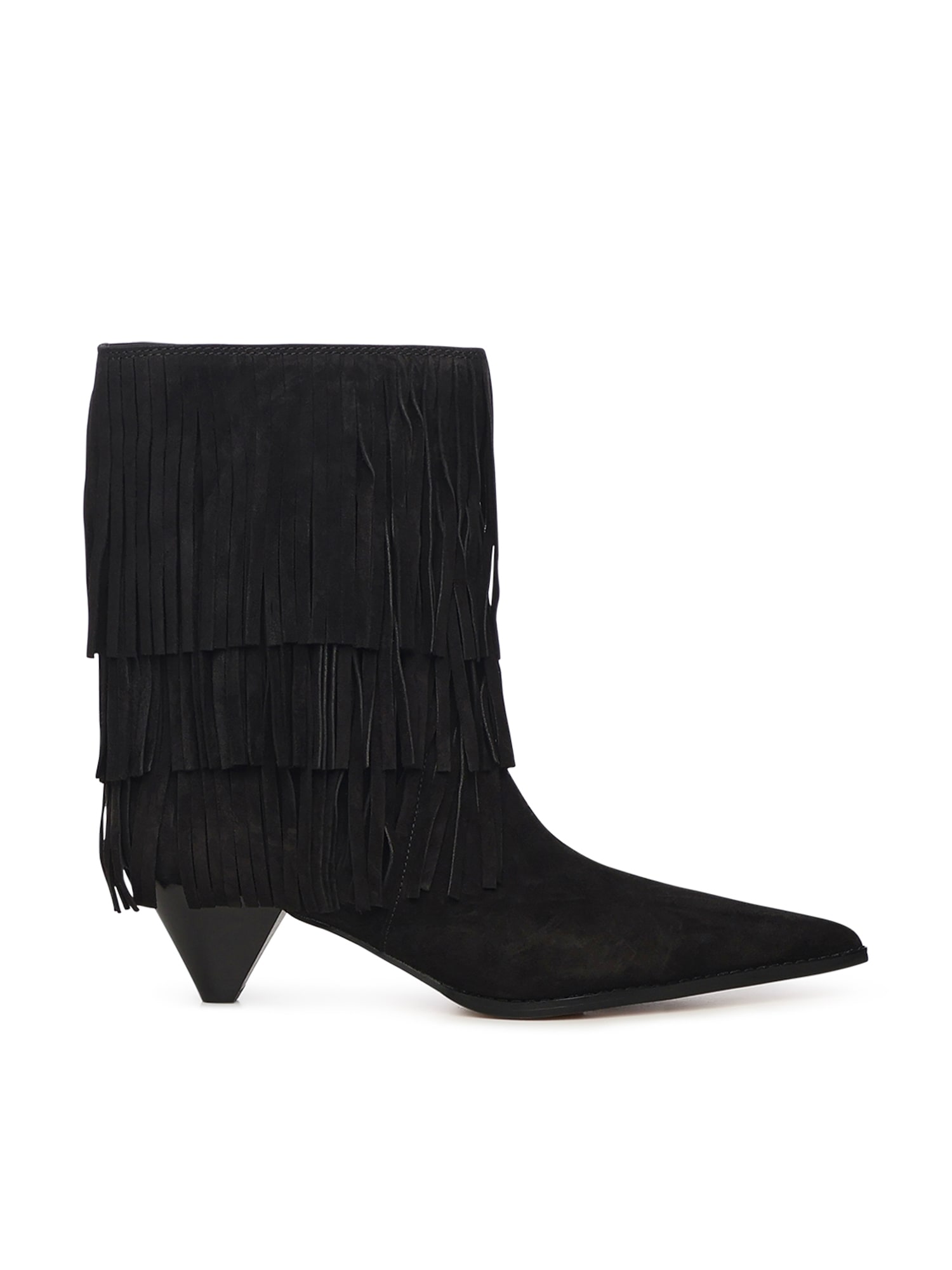 Michael Michael Kors Jayla Suede Boot With Fringes In Black