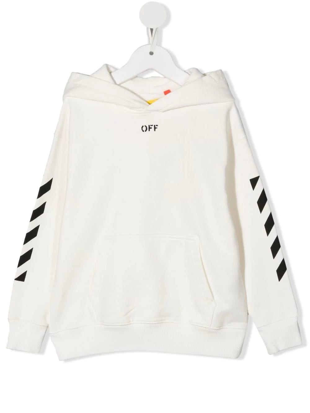 Off-White White Kids Hoodie With off Stamp And Diagonals