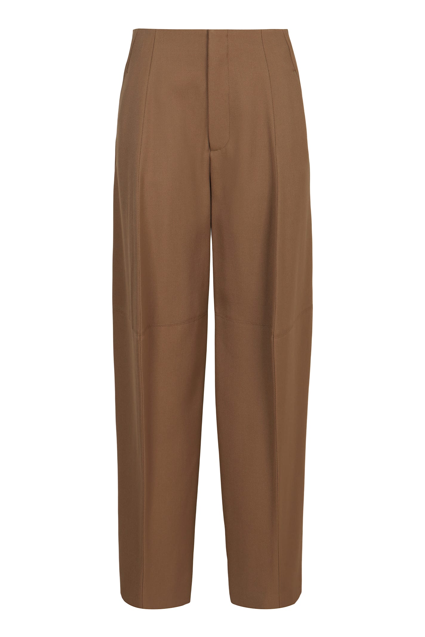 Victoria Beckham Oversized Wool Trousers In Brown