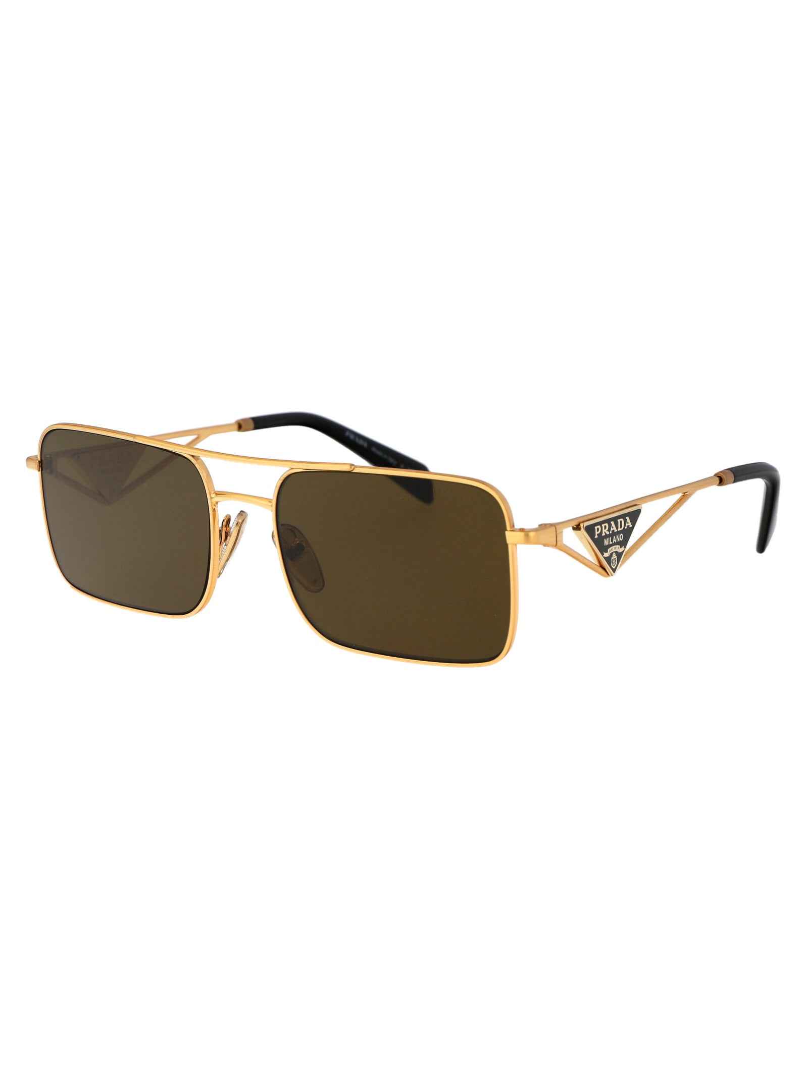 Shop Prada 0pr A52s Sunglasses In 15n01t Matte Gold