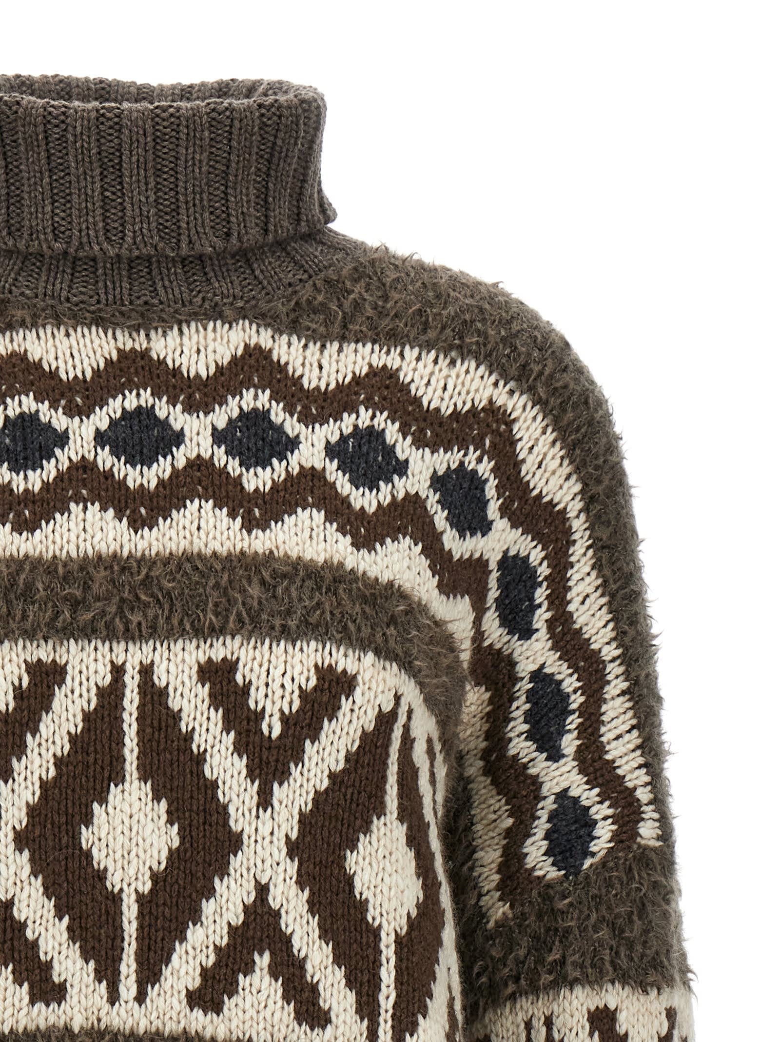 Shop Brunello Cucinelli Jacquard Sweater In Multicolor