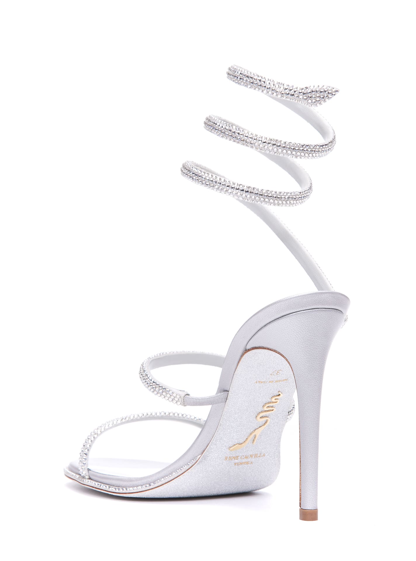 Shop René Caovilla Cleo Pumps Sandals In Silver