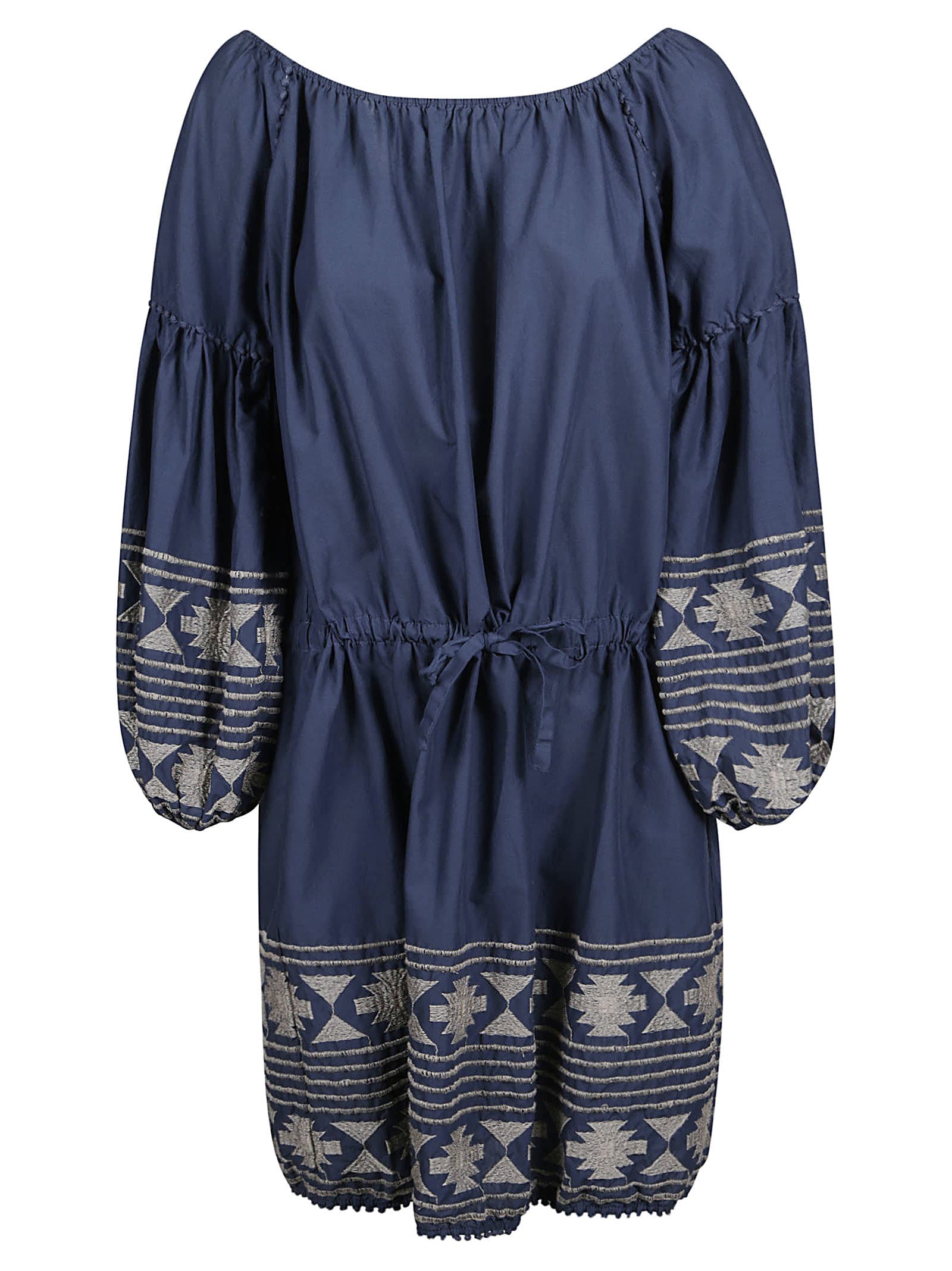 Bazar Deluxe Ruffle Mid-length Dress In Blue