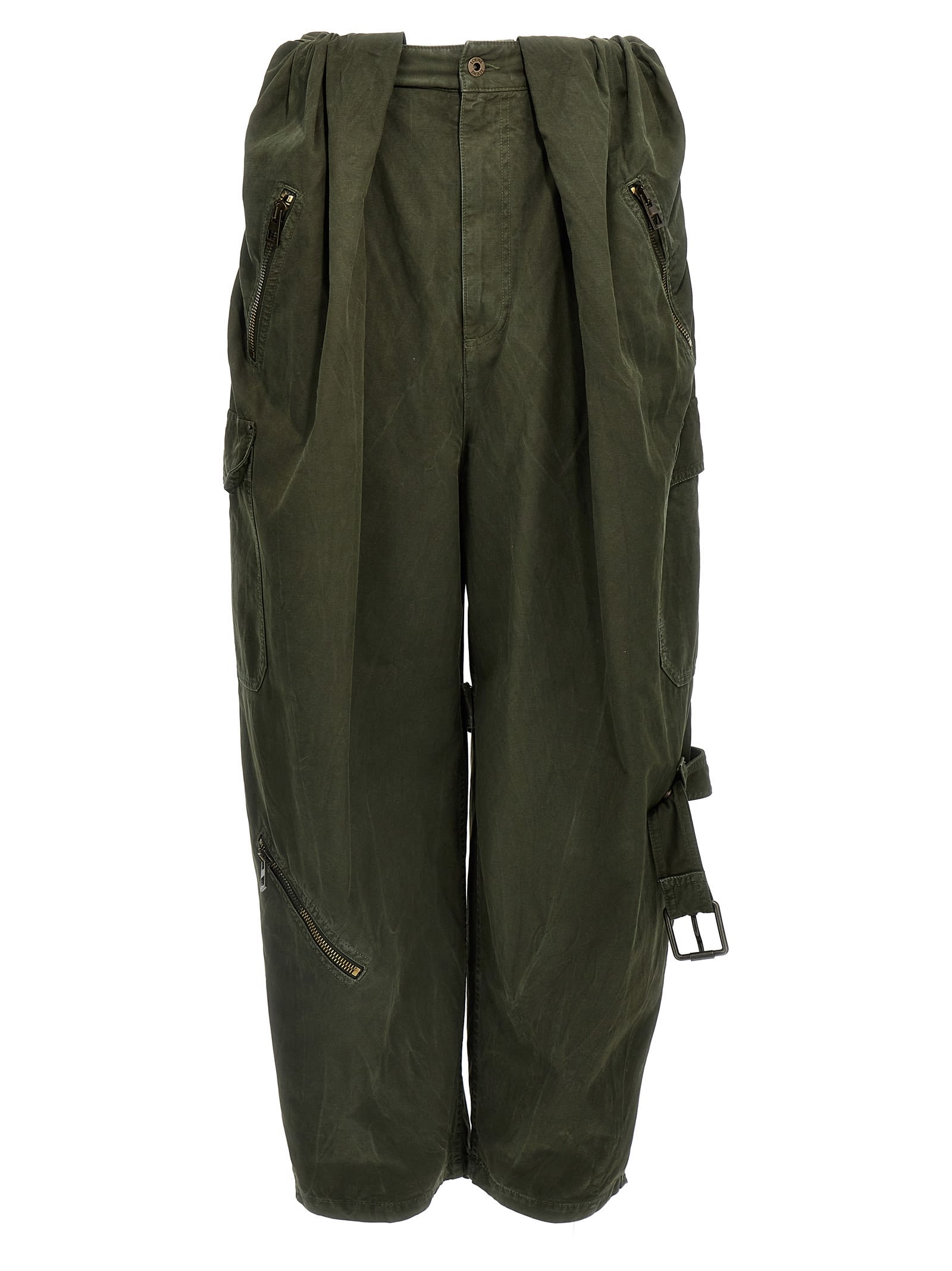 Shop Loewe Balloon Cargo Pants In Green