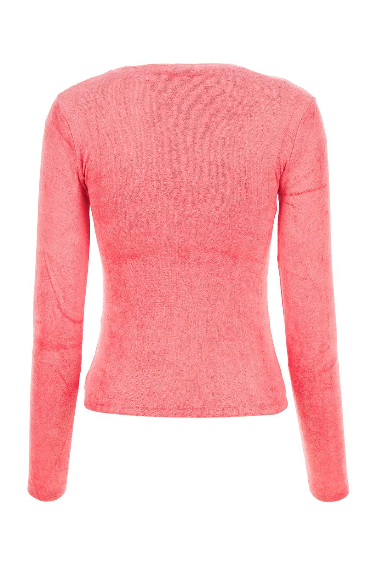 Shop Baserange Pink Terry Fabric T-shirt In Zuipink