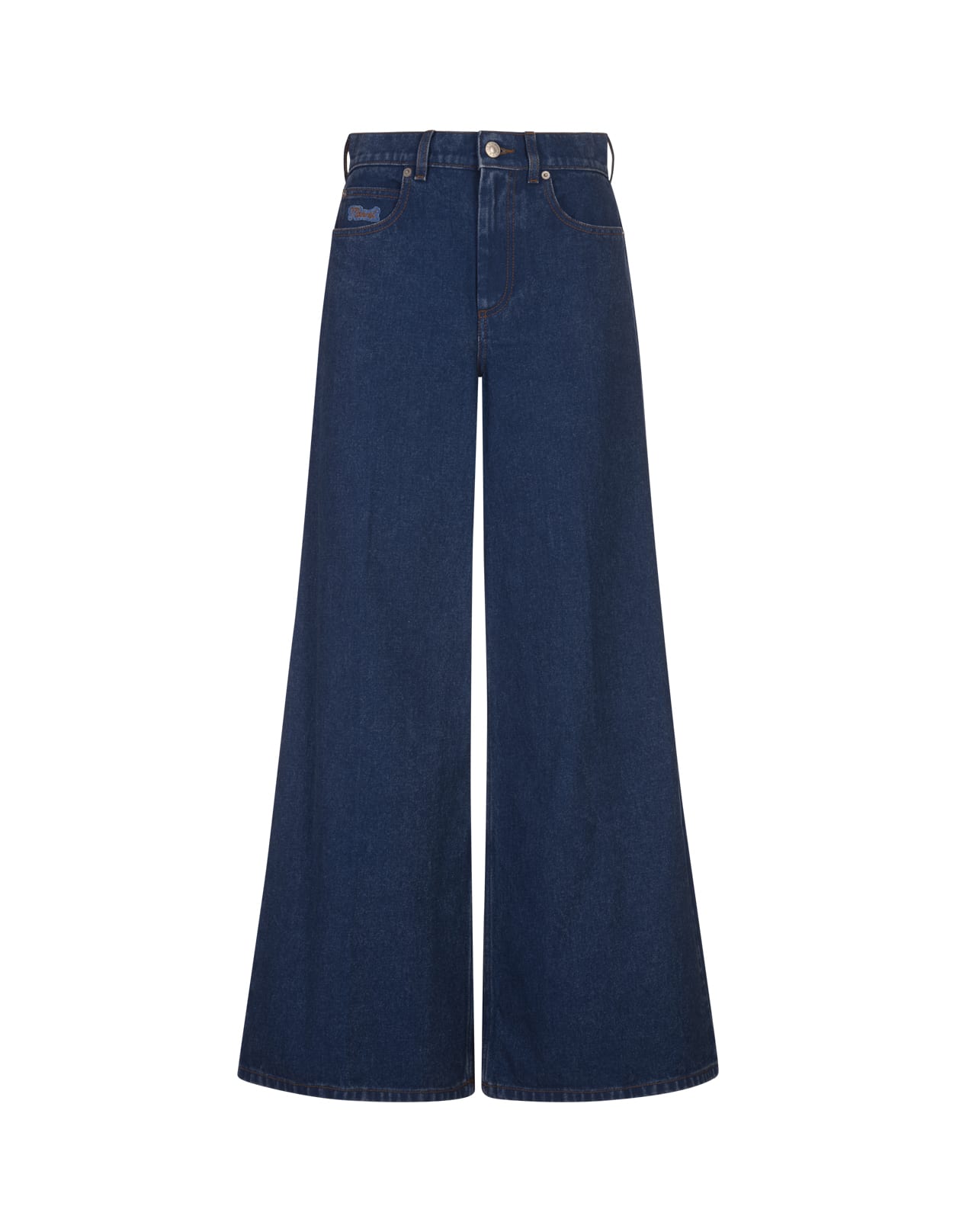 Shop Marni Blue Denim Wide Leg Jeans