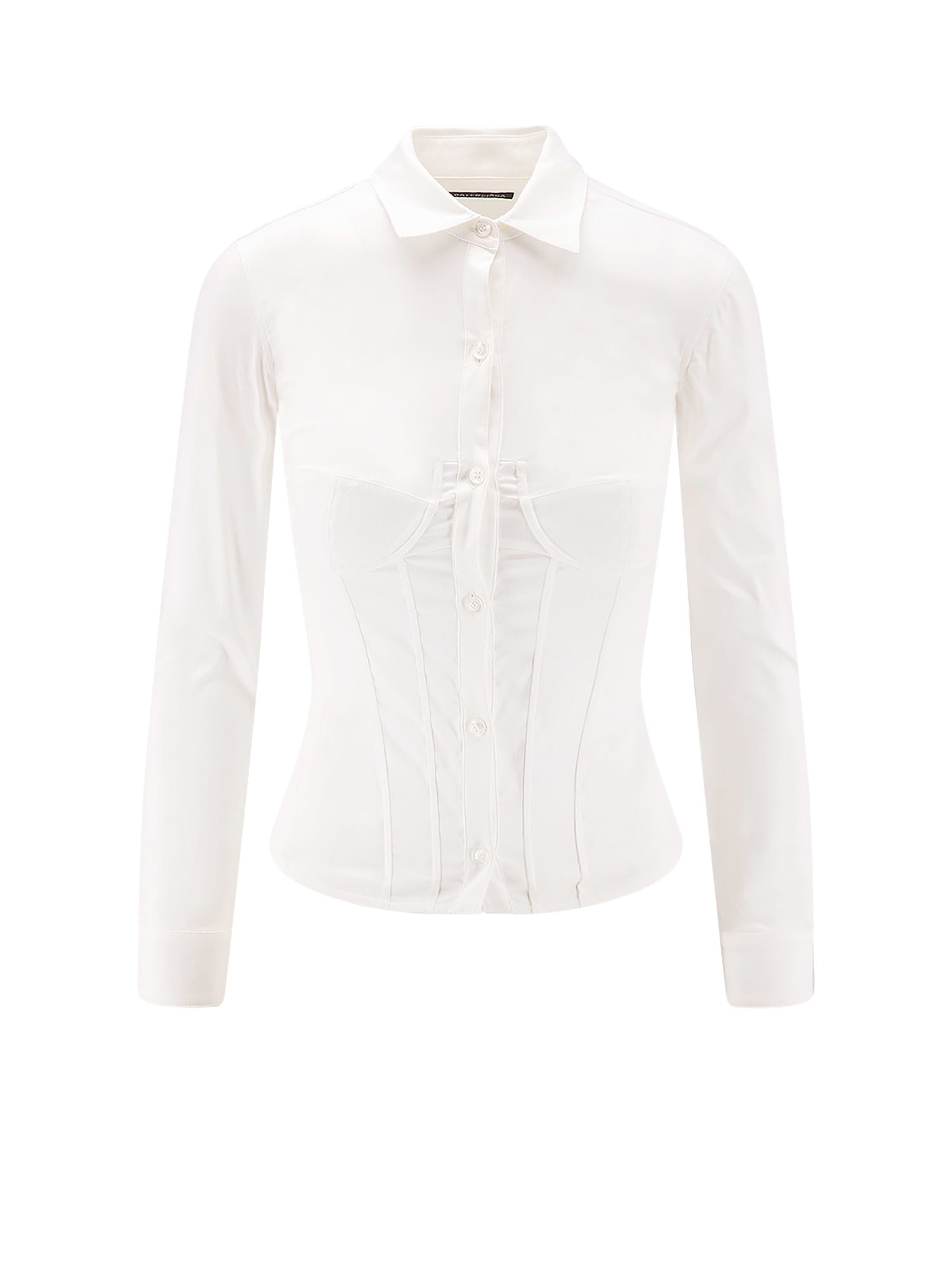 Balenciaga Cotton Blend Corset Shirt In White
