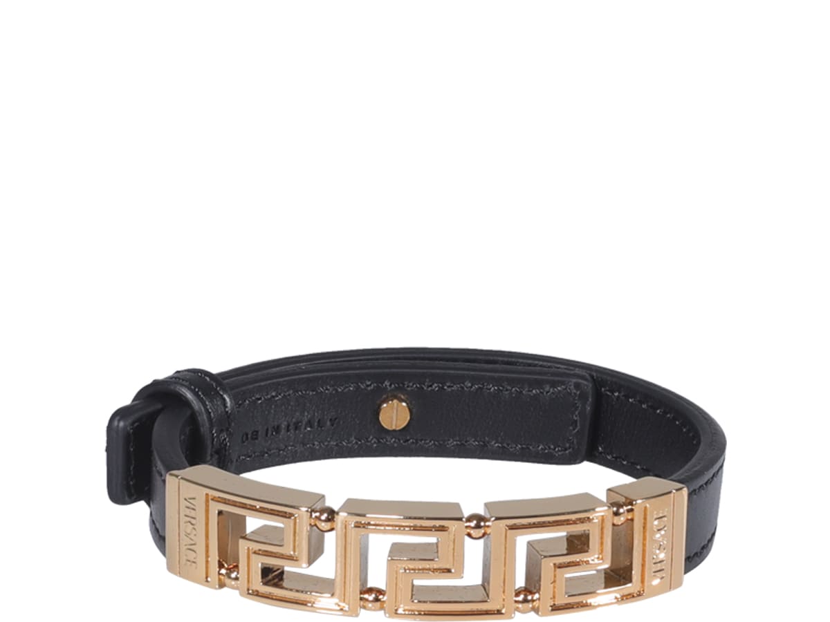Versace Greca Leather Bracelet