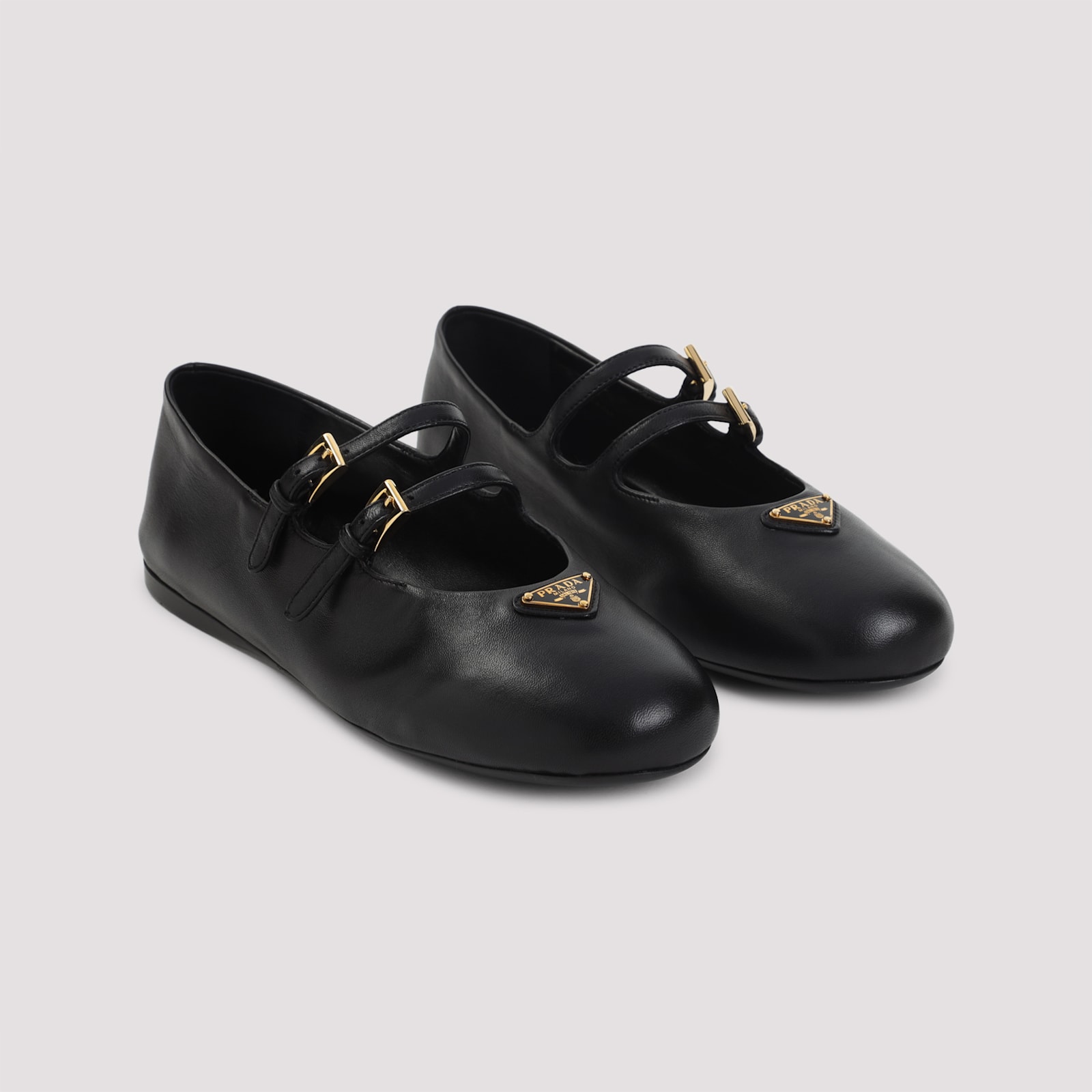 Prada Women Nappa Leather Ballerinas In Black