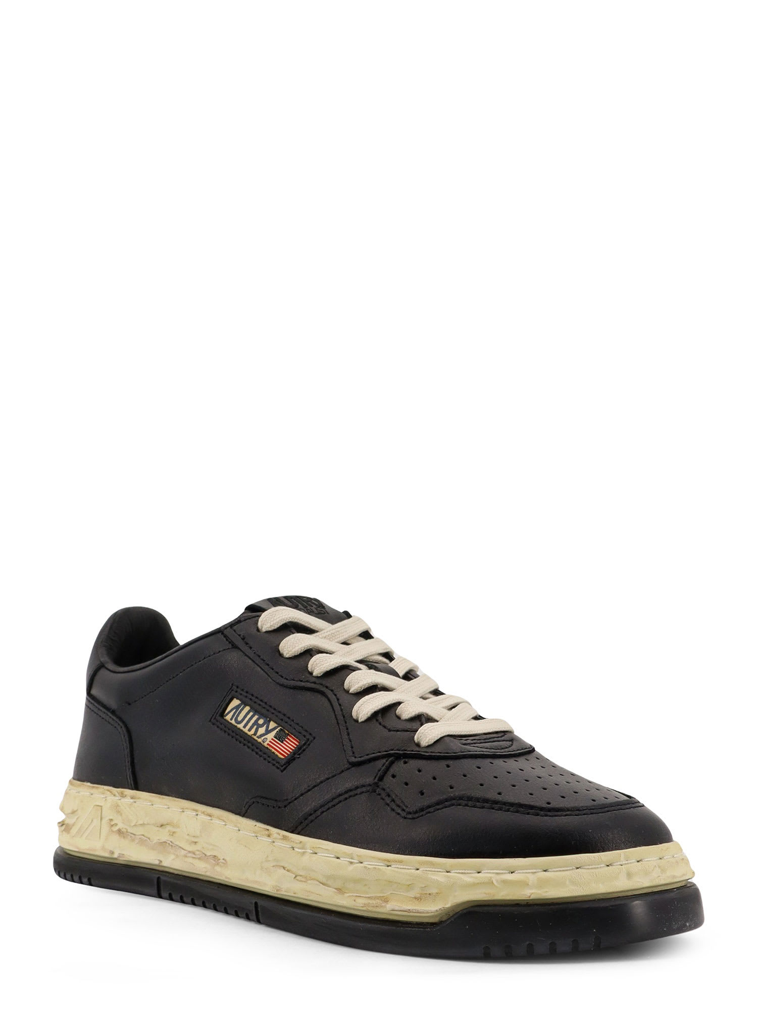 Autry Medalist Low Vintage X Mihara Yasuhiro Black Sneakers With Handcrafted Sole In Leather Man In Black