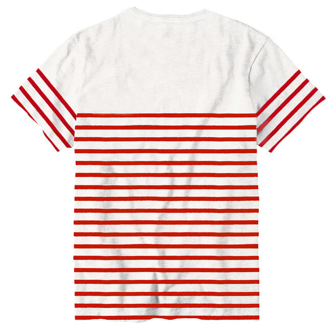 Shop Mc2 Saint Barth Embroidered Cotton T-shirt Red Striped In White