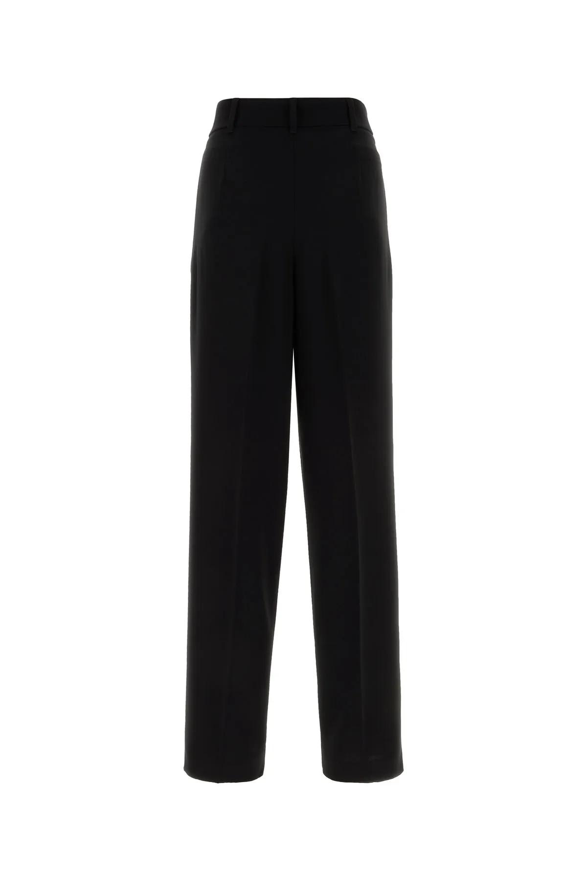 Shop Max Mara Black Cady Latina Wide-leg Pant In Nero