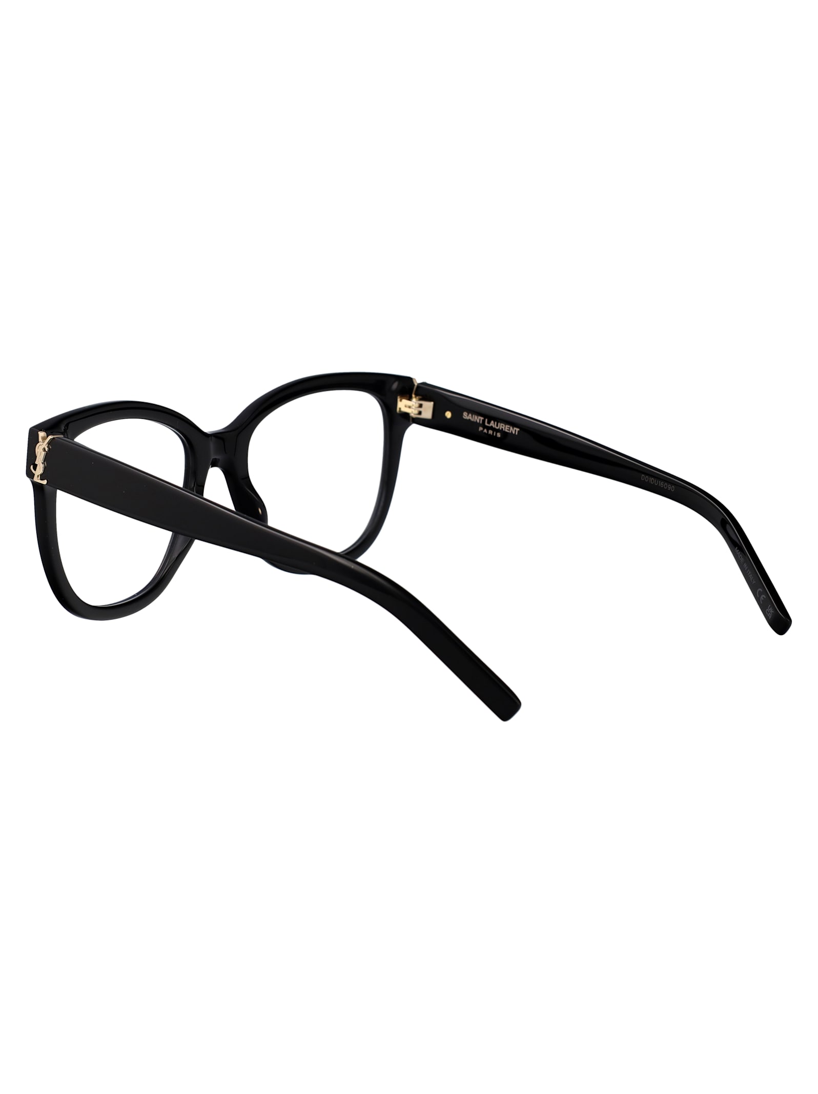 Saint Laurent Black Black Transparent Acetate Glasses In Black