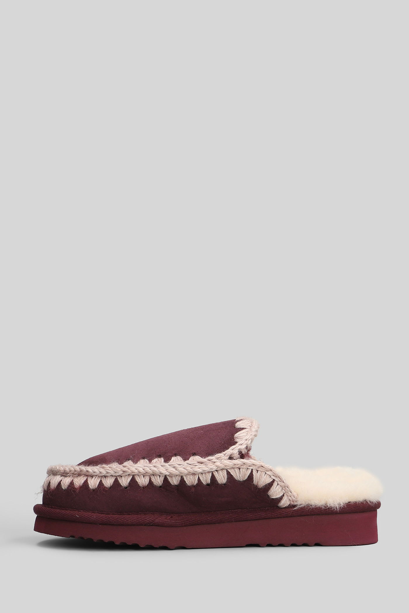 Mou Eskimo Slipper Slipper-mule In Bordeaux Suede In Burgundy