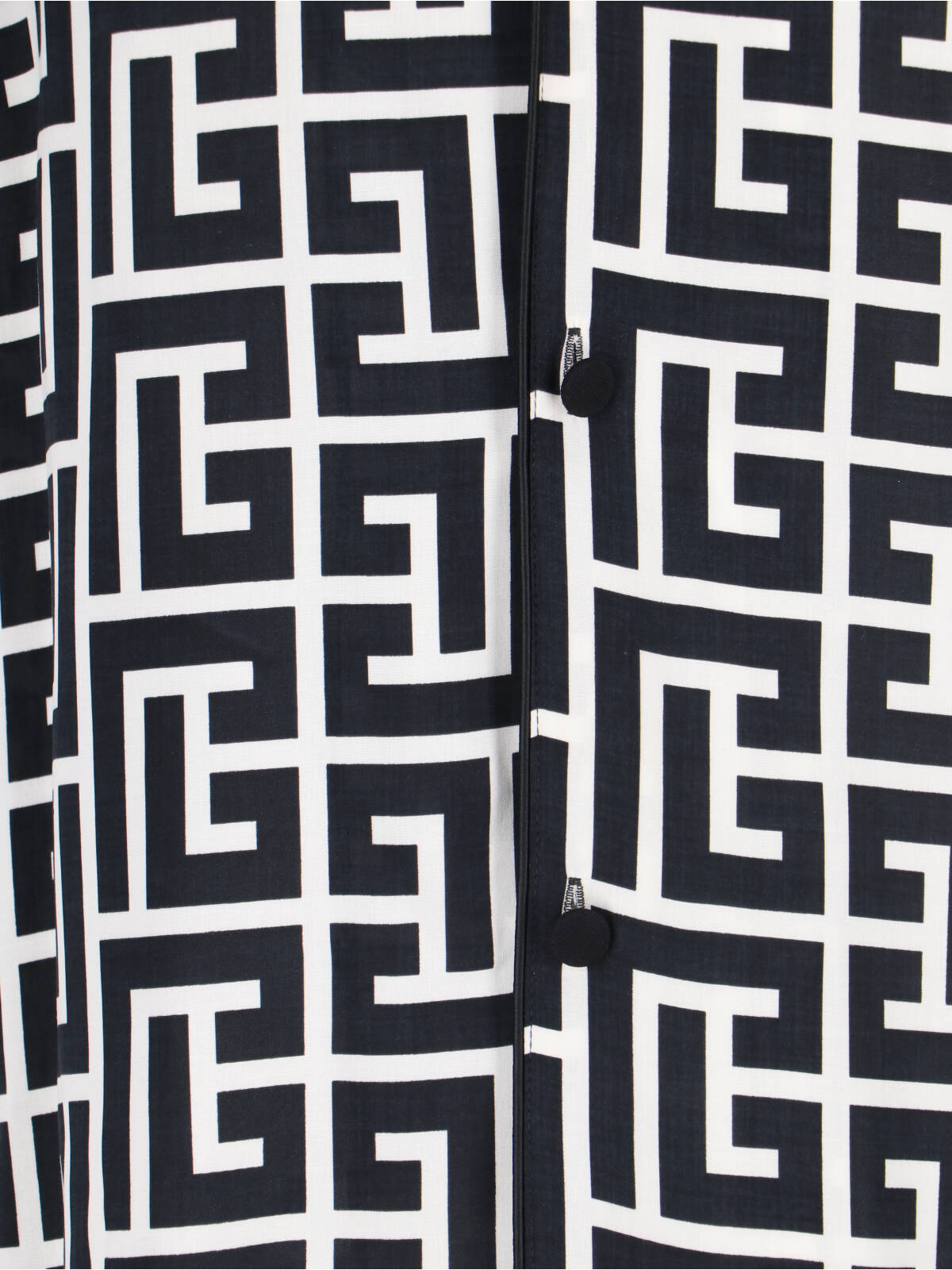 Balmain Monogram Printed Short-sleeved Shirt In Black