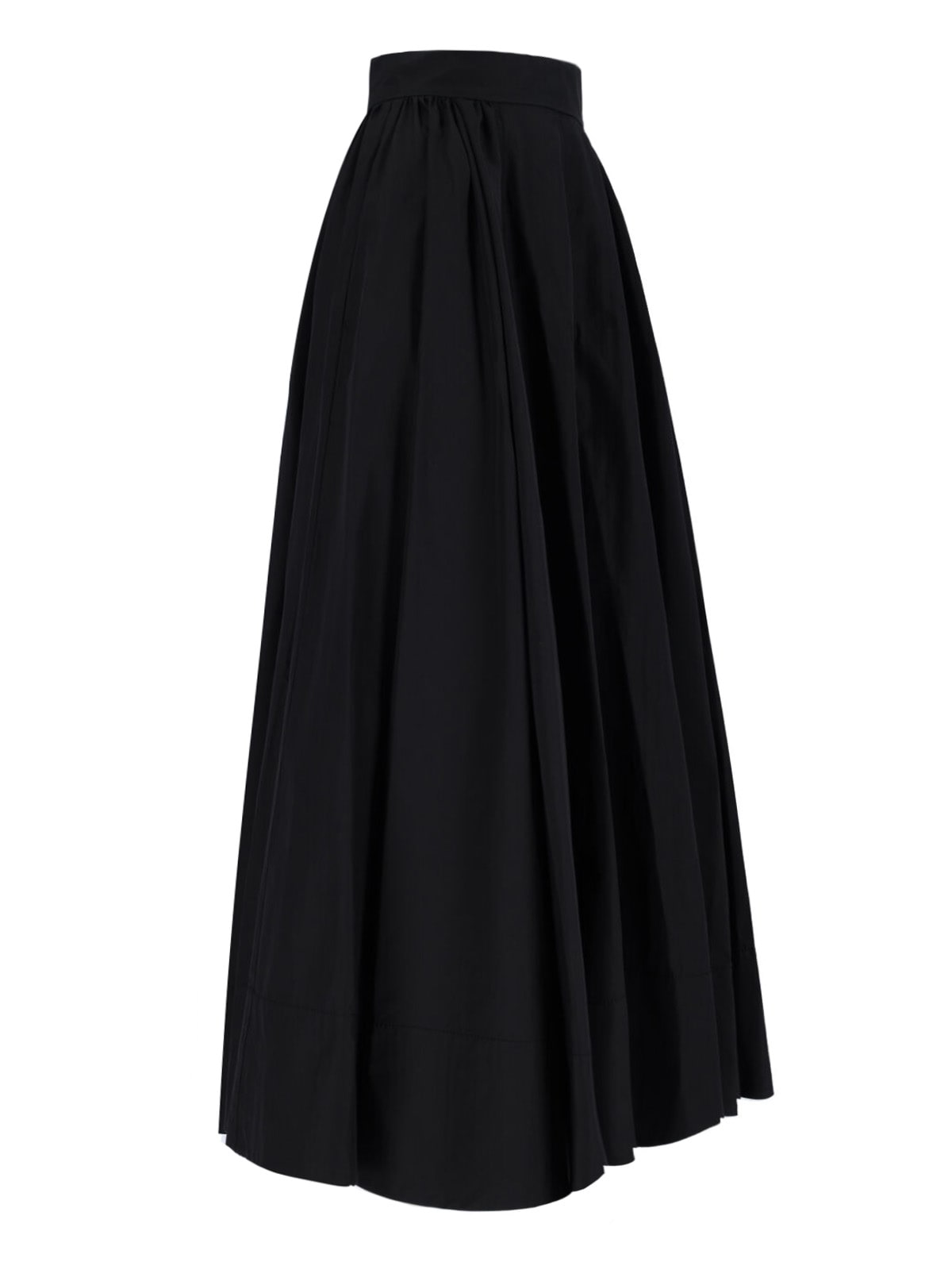 The Andamane 'victoire' High-waisted Maxi Flared Skirt In Black