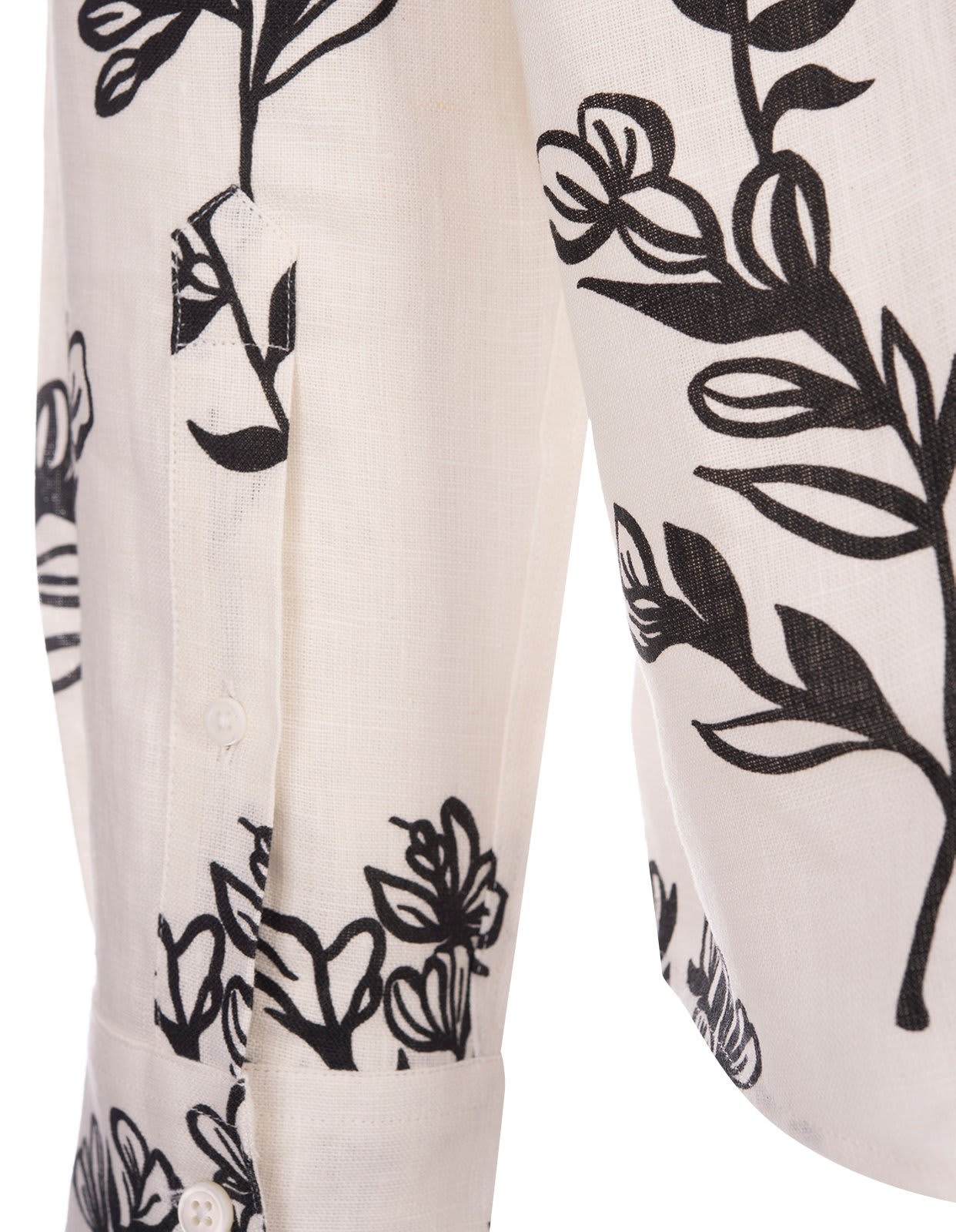 Shop Jacquemus La Chemise Simon Flower Printed Shirt In White/black