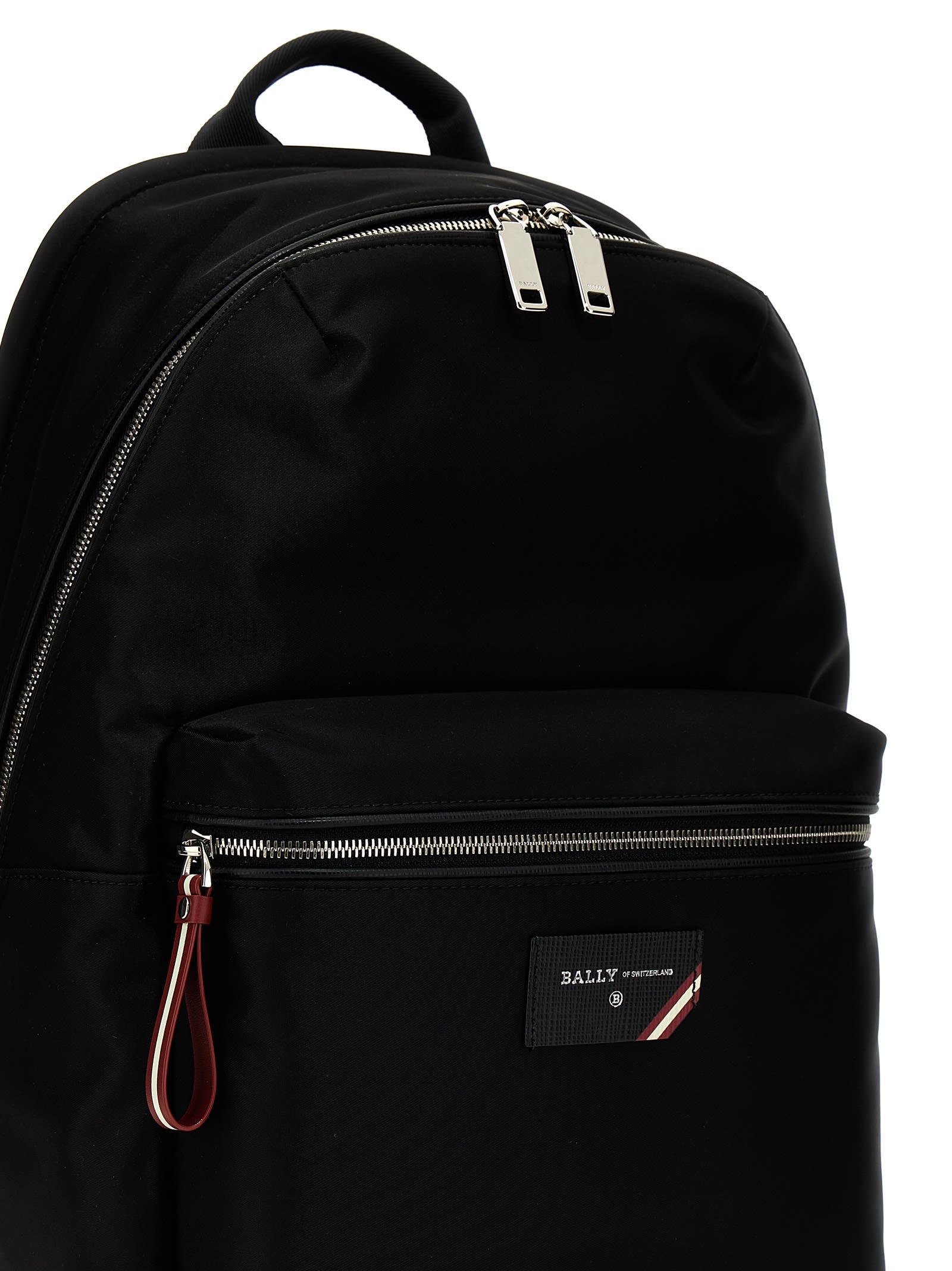 Shop Bally Logo Nylon Backpack In Black