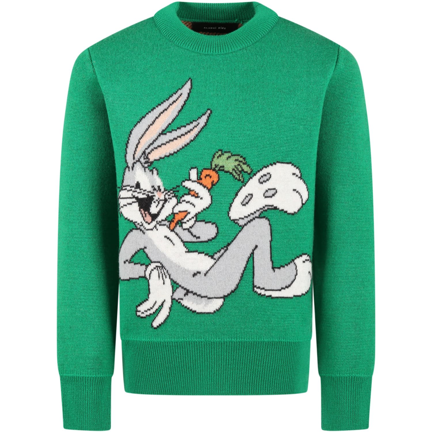 ALANUI GREEN SWEATER FOR KIDS WITH BUGS BUNNY