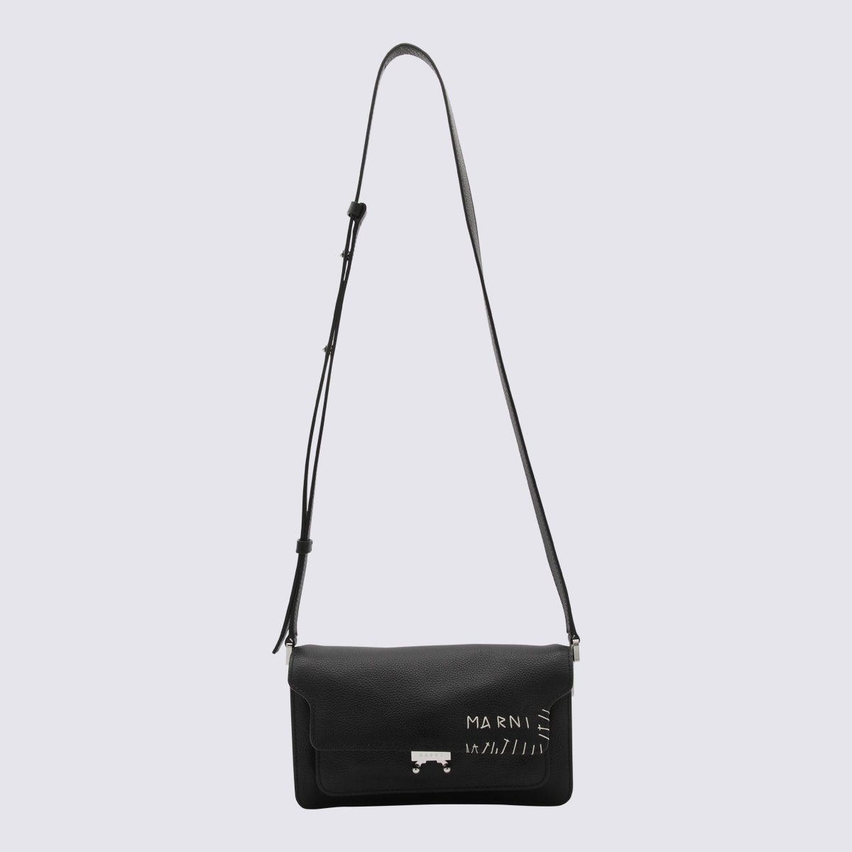 Shop Marni Black Leather Shoulder Bag
