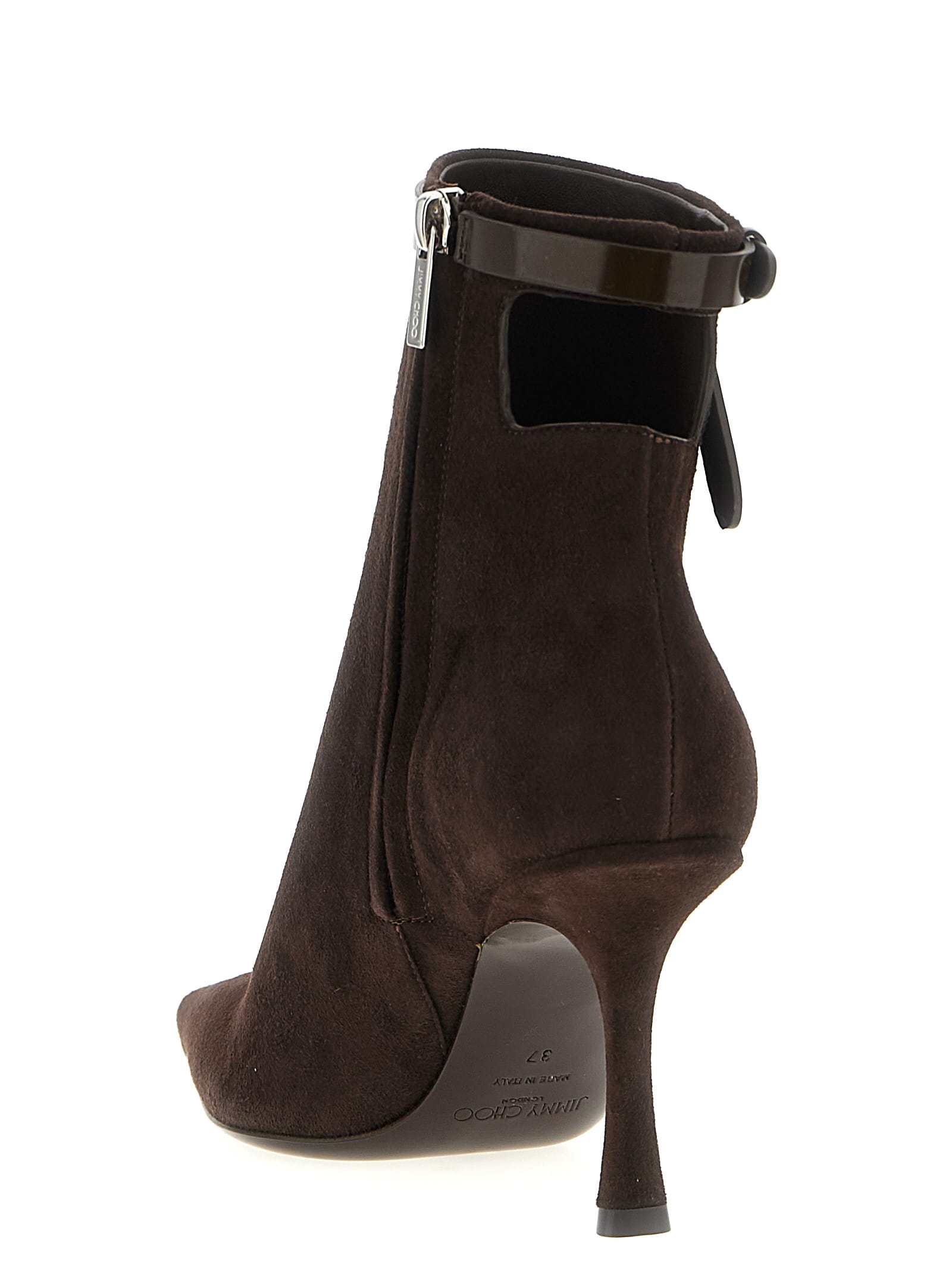 Jimmy Choo Suede Stiletto Ankle Boots With Pointed Toe In Brown