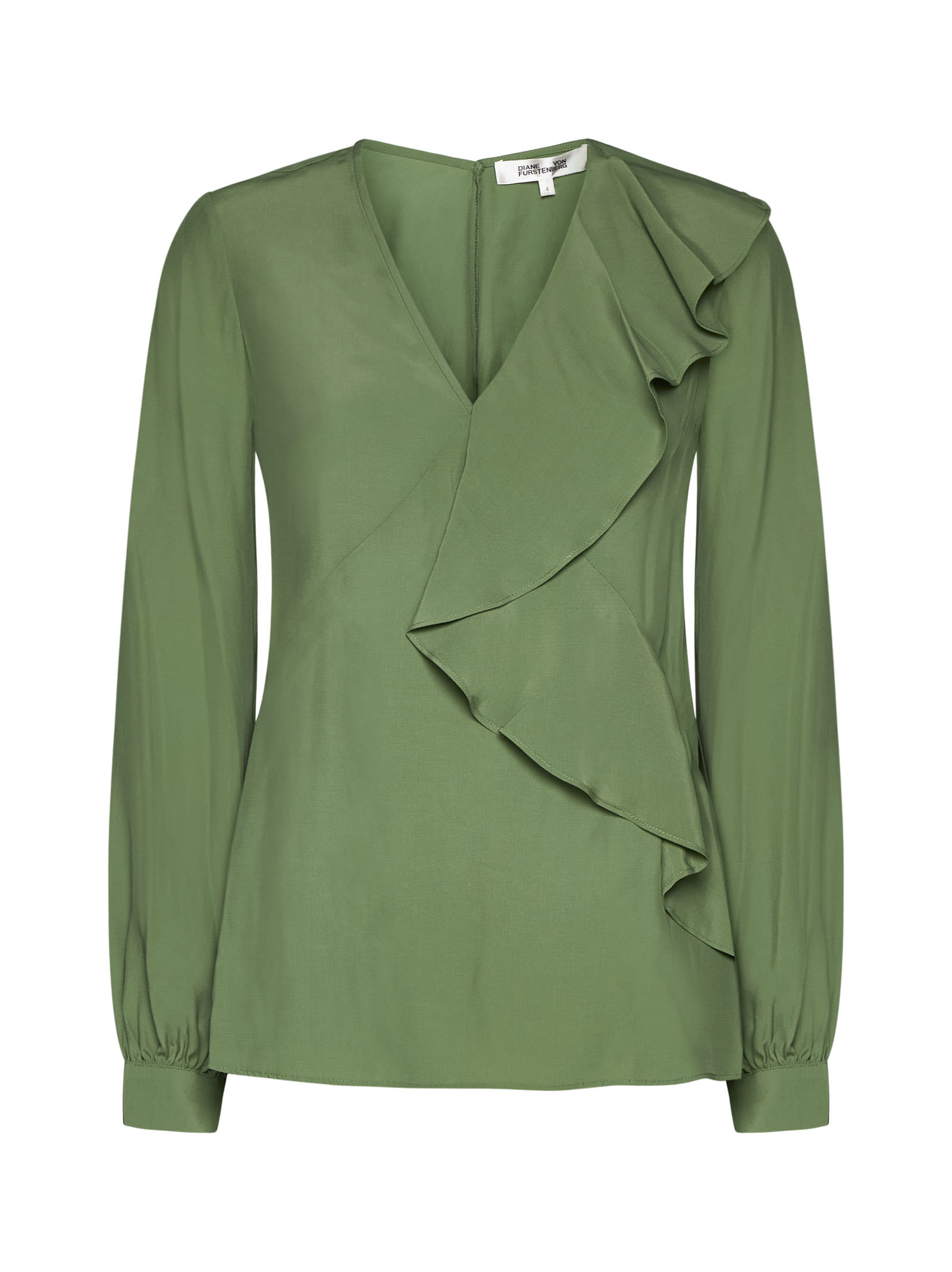 Shop Diane Von Furstenberg Top In Military Green
