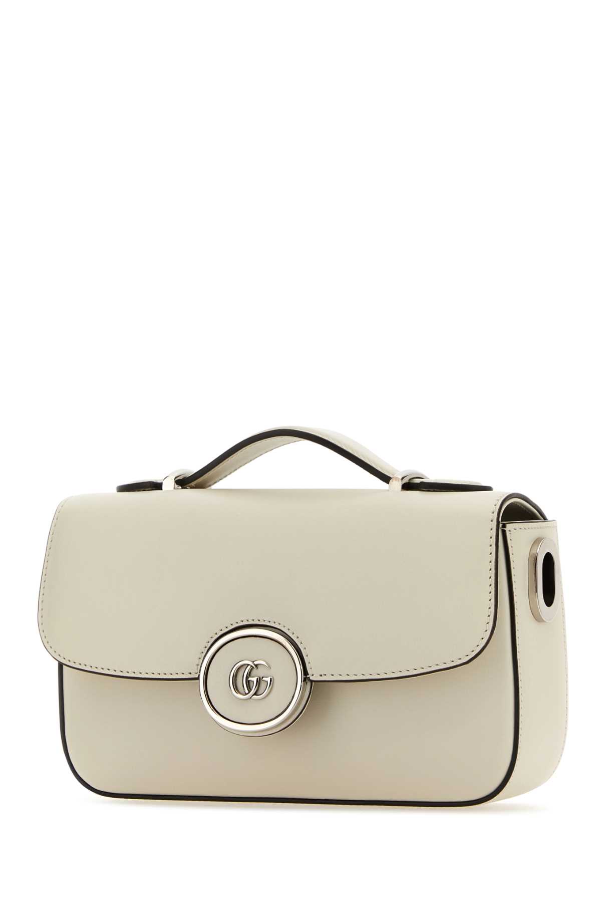 Shop Gucci Ivory Leather Mini Petite Gg Handbag In Mysticwhite
