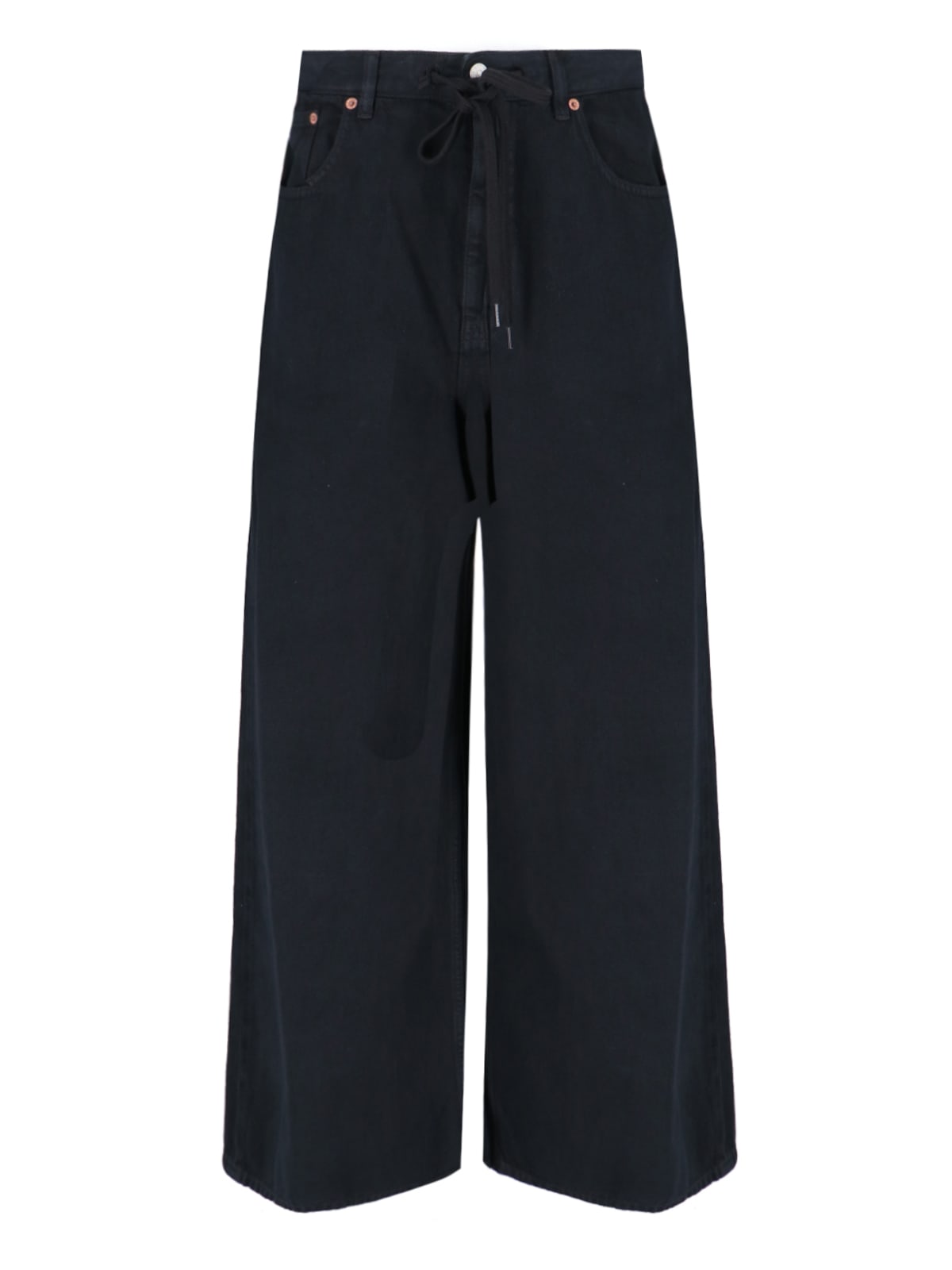 Shop Mm6 Maison Margiela Jeans Palazzo In Black