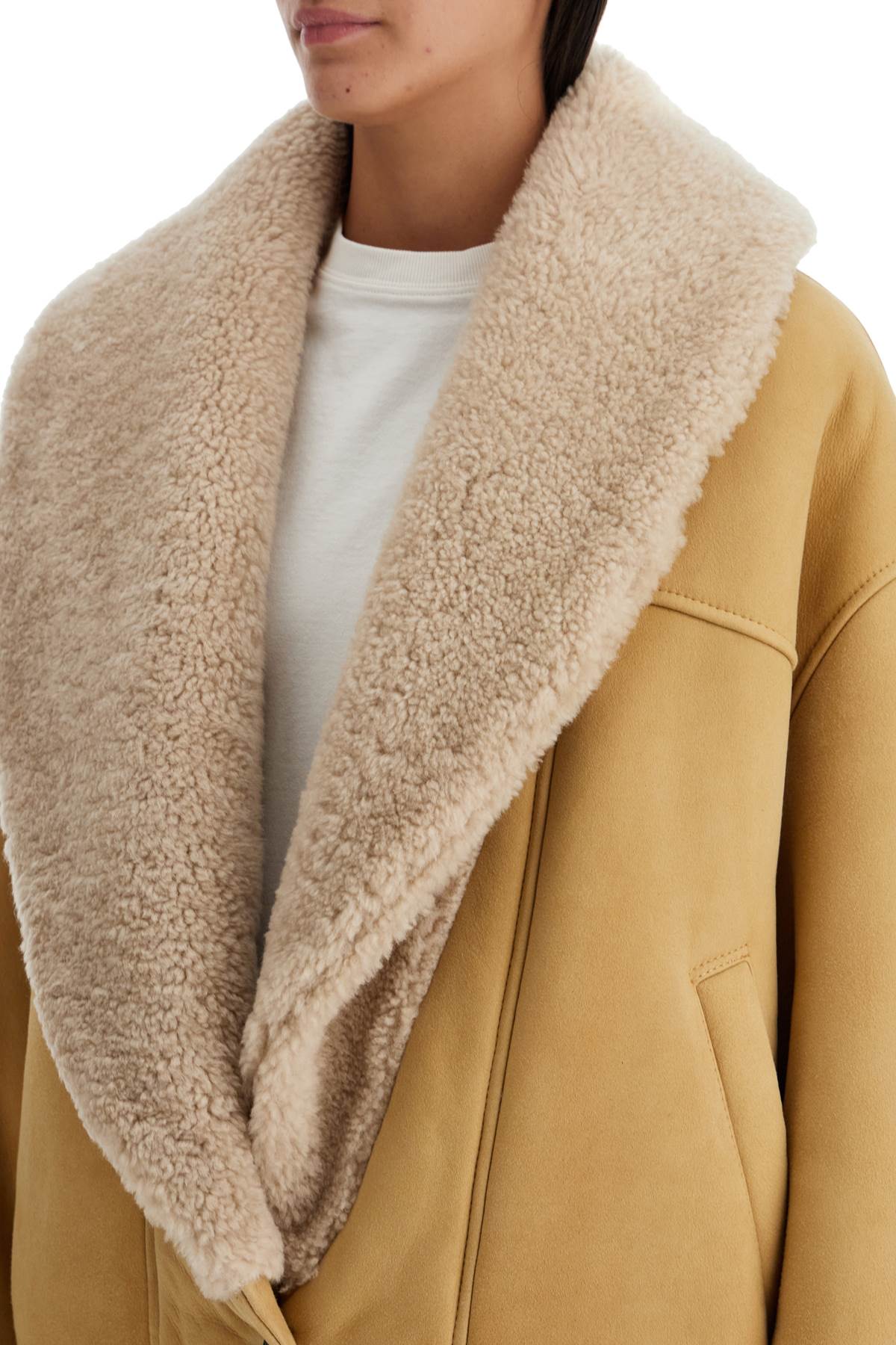 Shop Golden Goose Shearling Margot Jacket In Lark (beige)