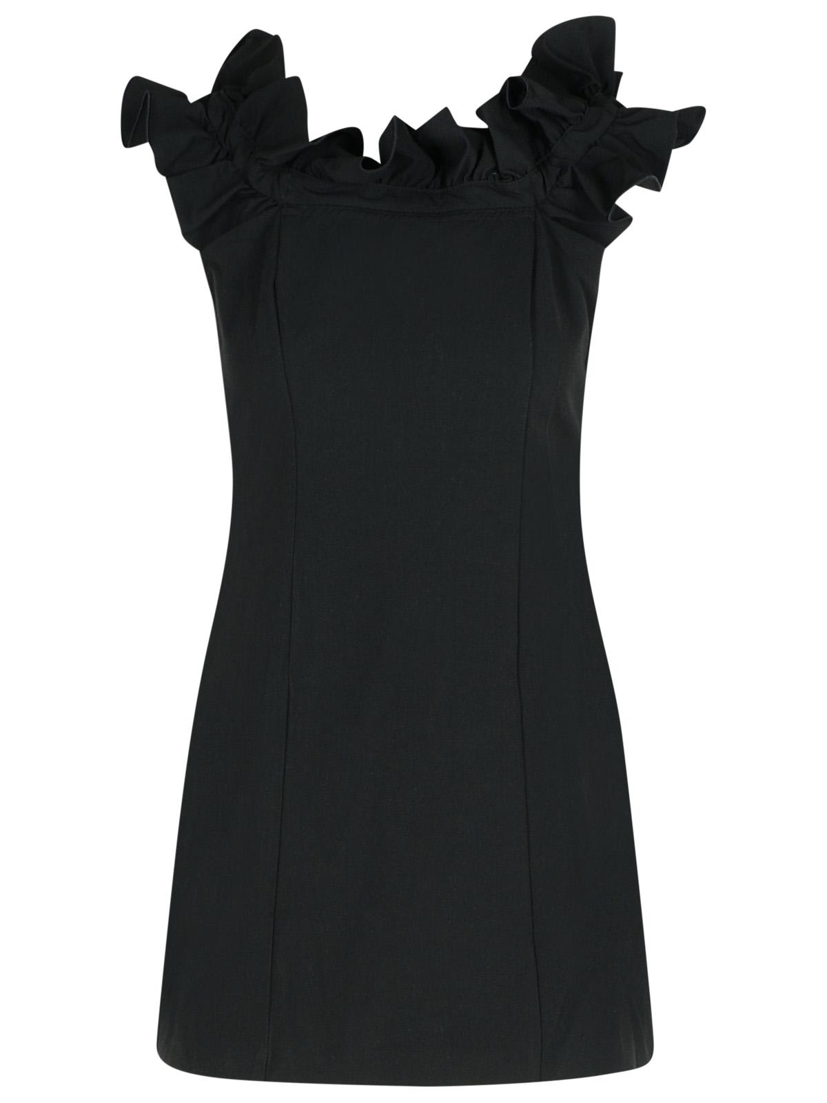 mini Ruffle Black Cotton Dress