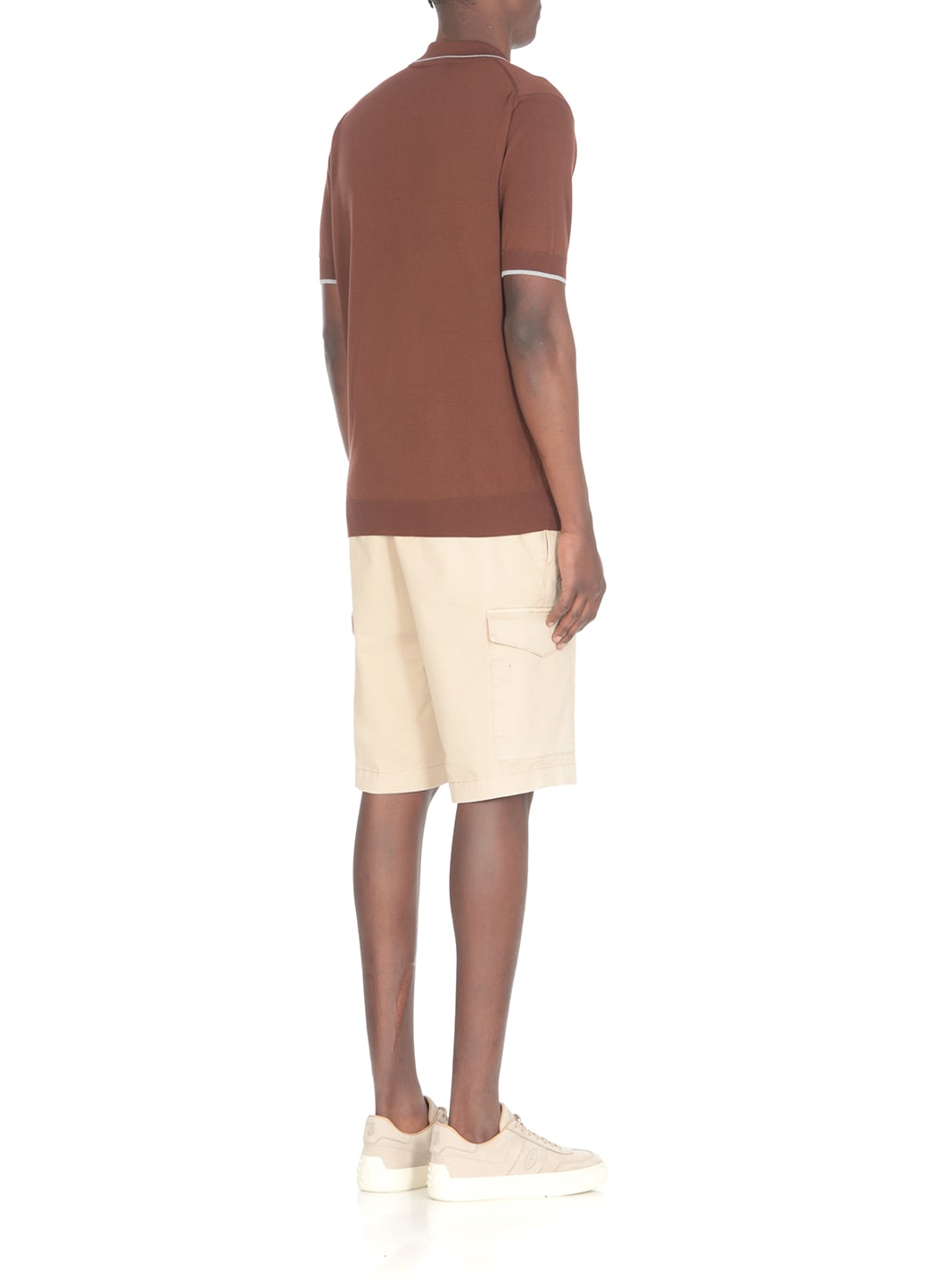 Shop Peserico Cotton Polo Shirt In Brown
