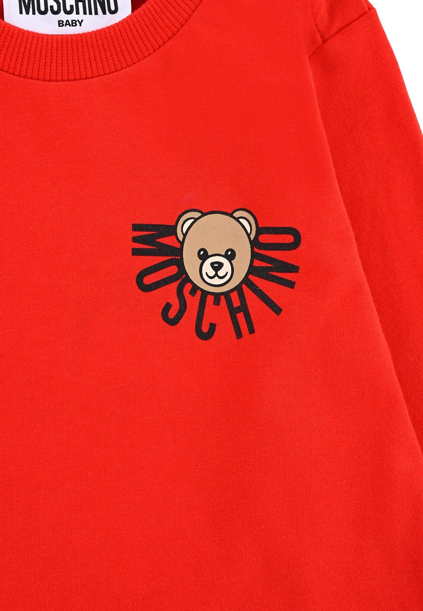 Moschino Red T-shirt For Babykids With Teddy Bear In Red