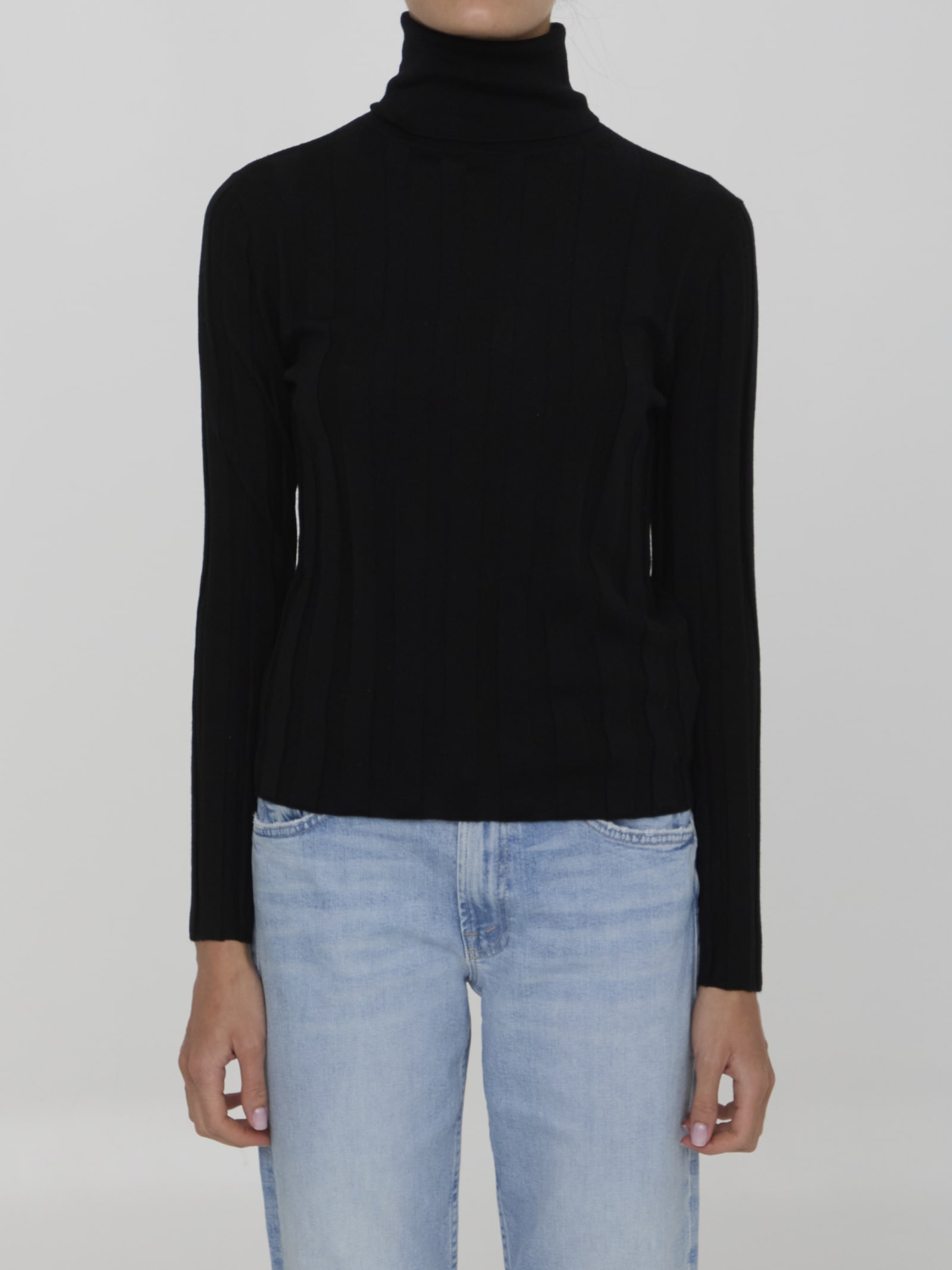 Shop Allude Virgin Wool Jumper In Black