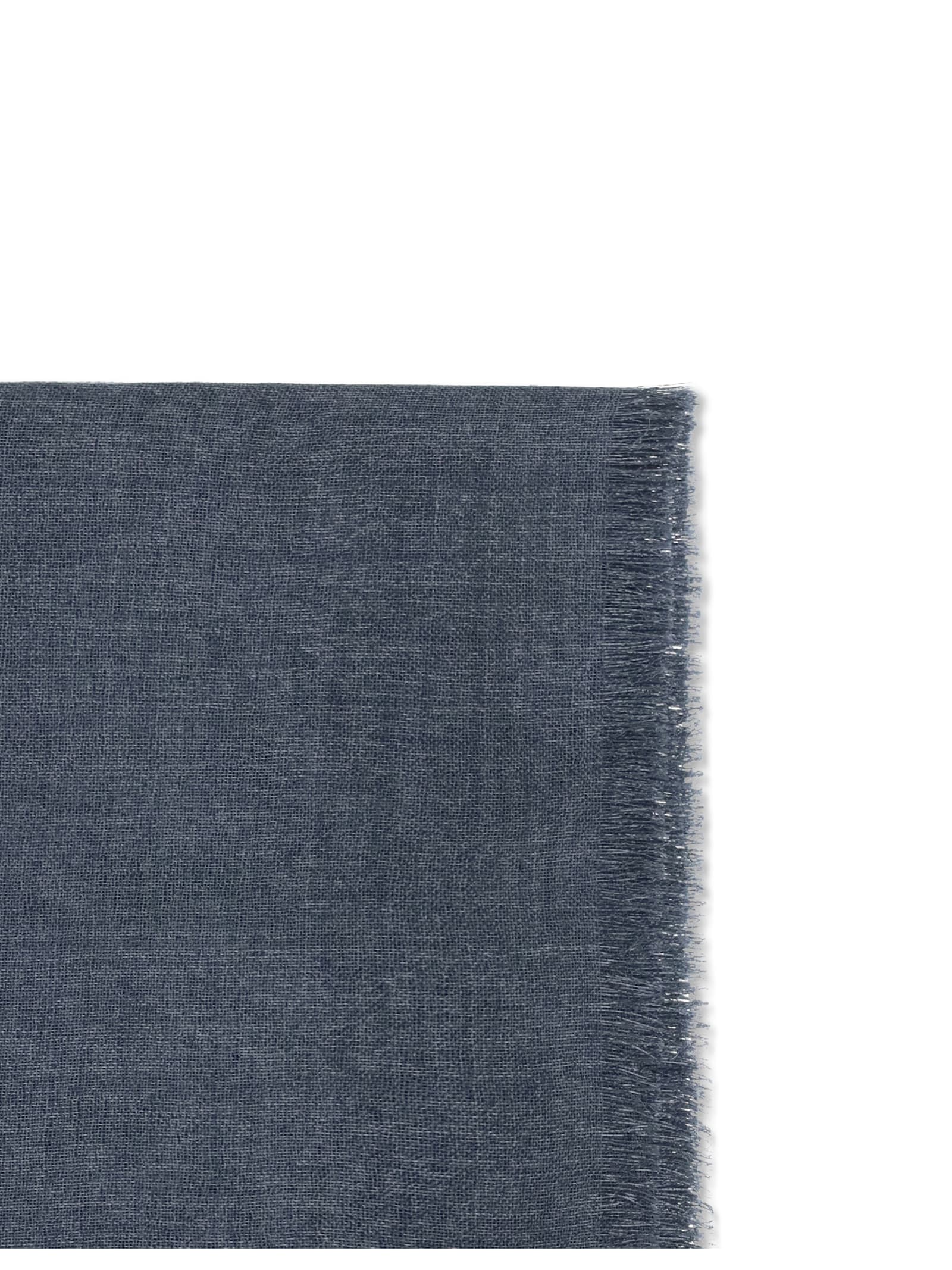 Brunello Cucinelli Silk And Cashmere Scarf In Blue